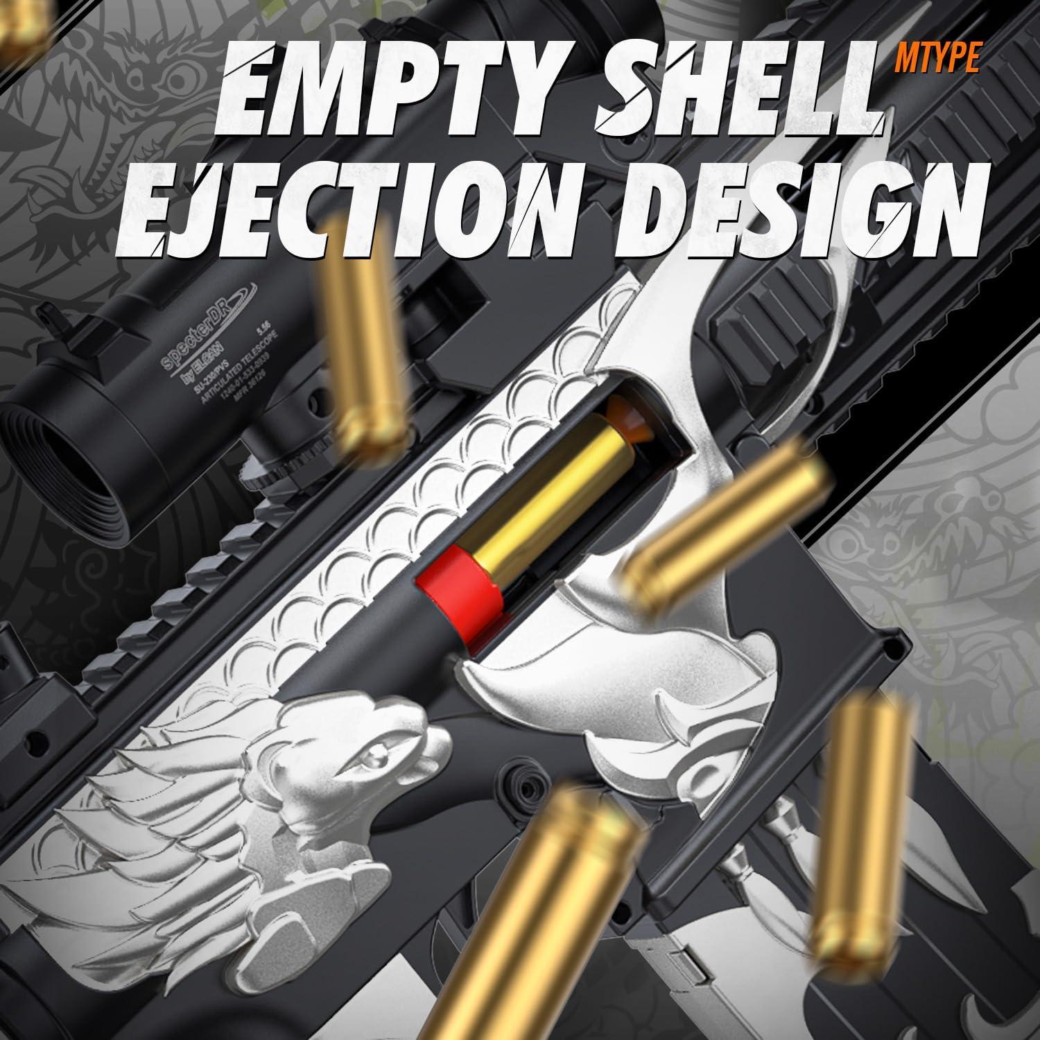 Pistola de Juguete Manual Austraes con 60 Balas Blandas Plateada