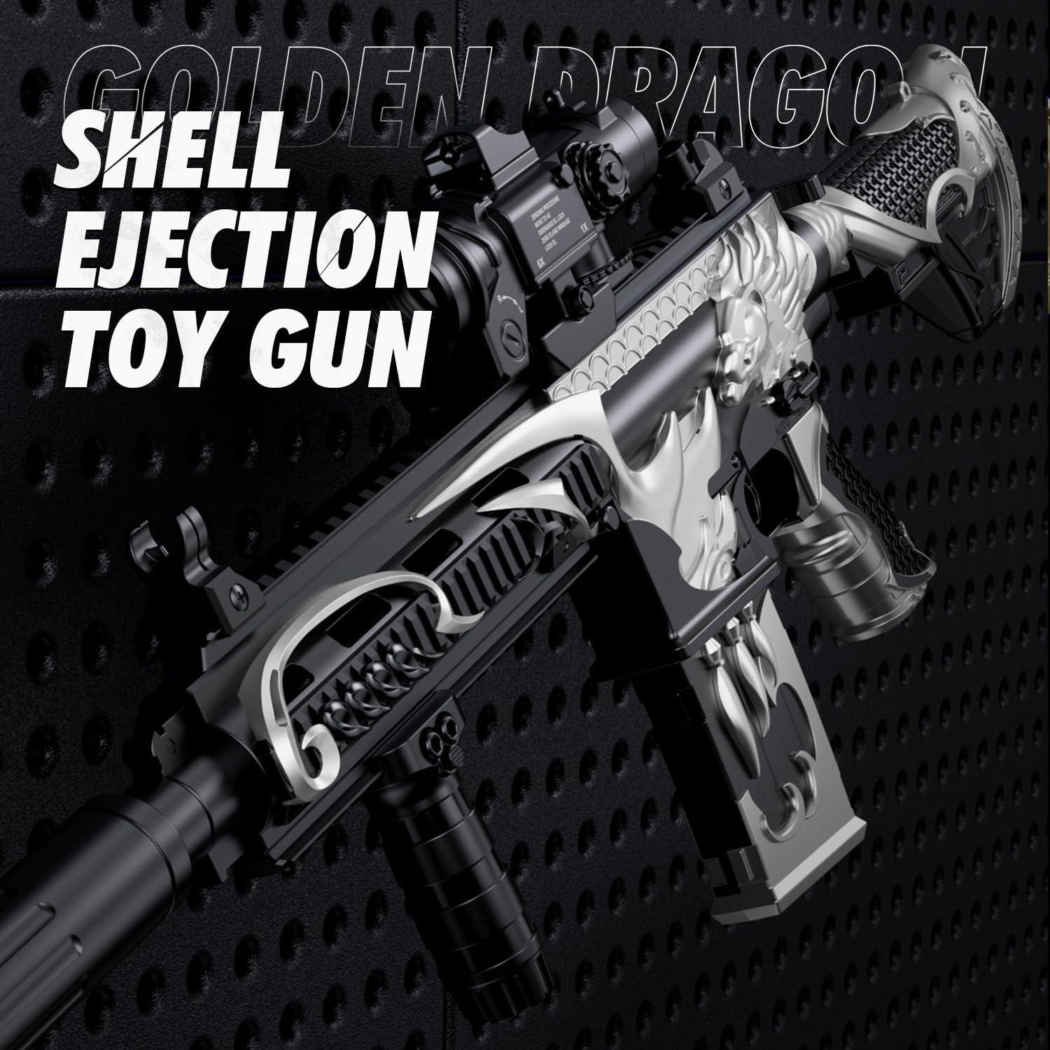 Pistola de Juguete Manual Austraes con 60 Balas Blandas Plateada