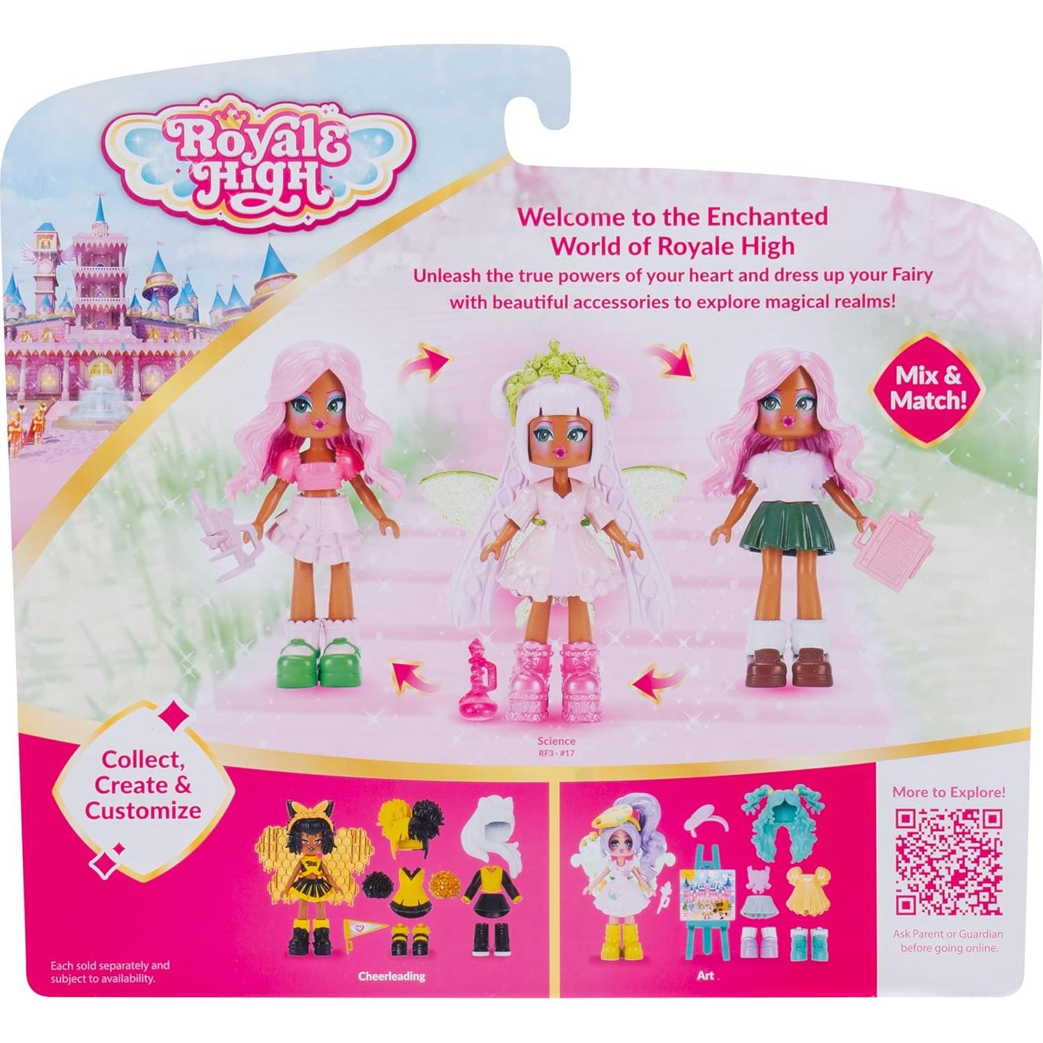 Muñeca Royale High Jazwares 3" Paquete Moda Escolar 15 Accesorios