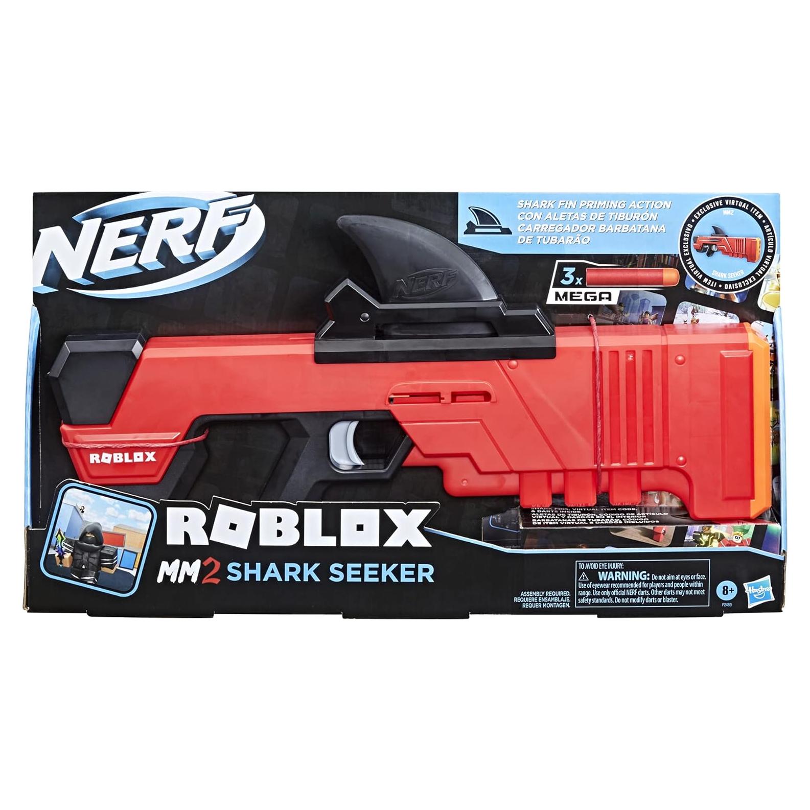 Lanzador Nerf Roblox MM2 Buscador de Tiburones 3 Dardos Mega
