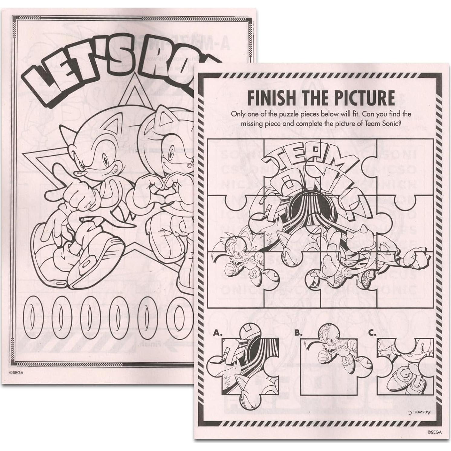 Libro para Colorear Sonic the Hedgehog - 2 Libros y Stickers