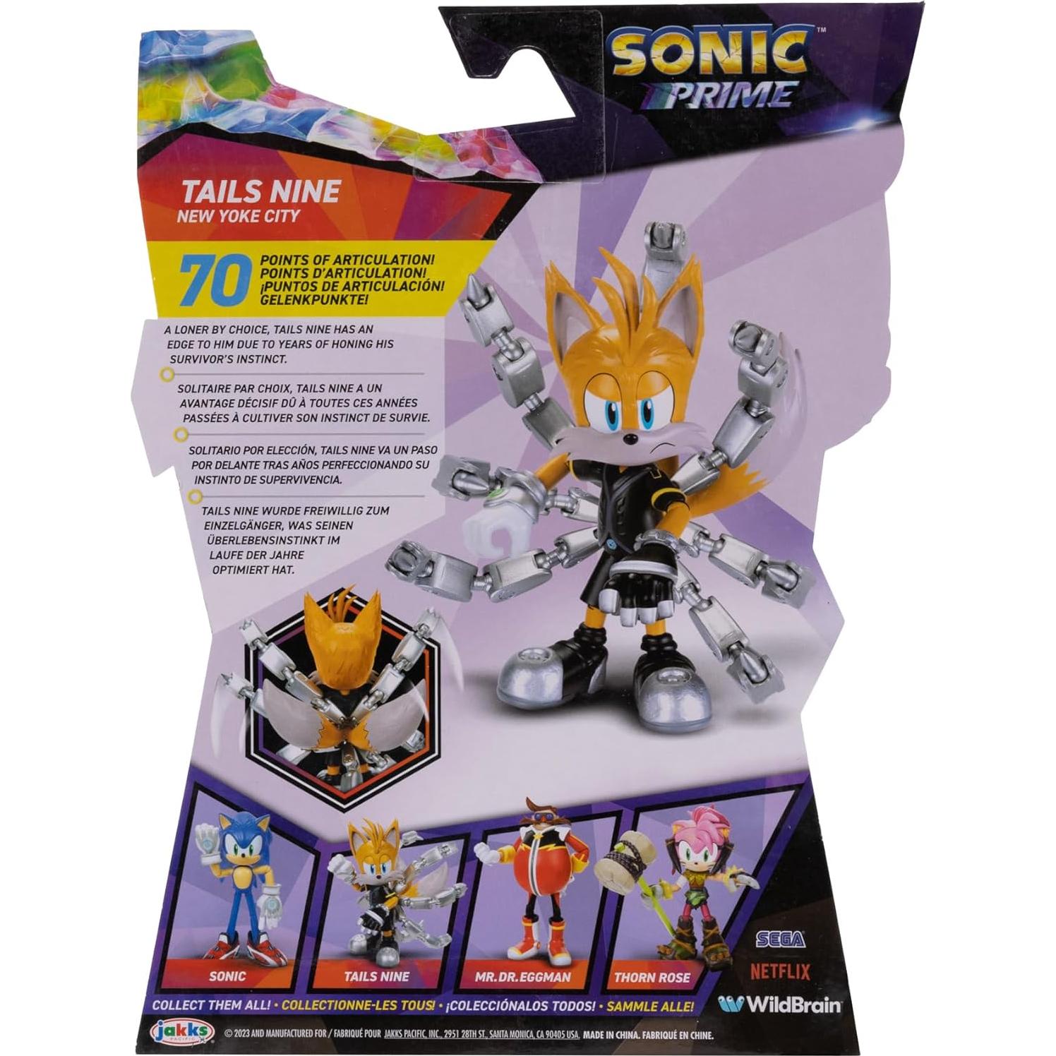 Figura de Acción Sonic Prime Tails Nueve 12.7 cm Wendysy