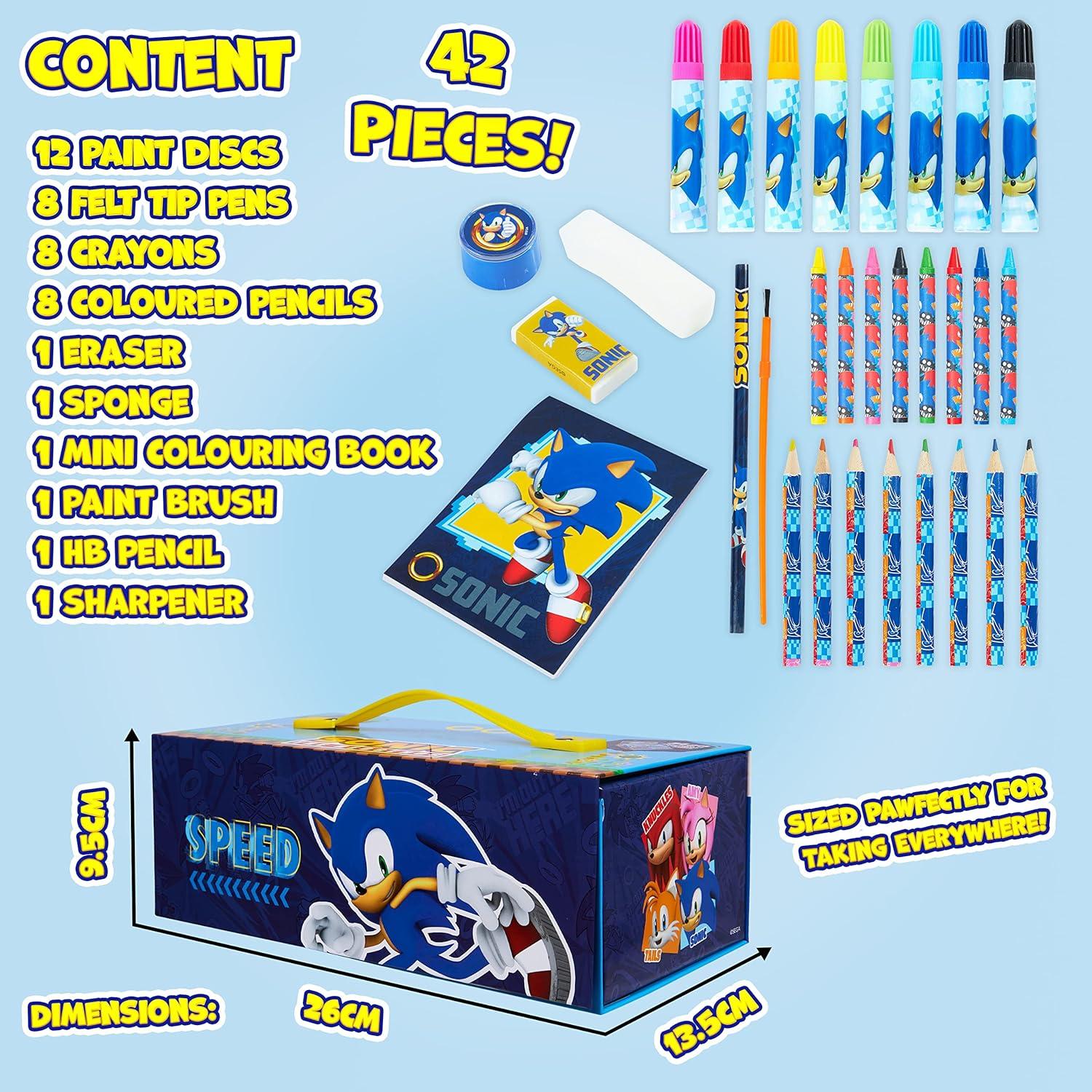 Set de Arte Sonic the Hedgehog con Lápices y Crayones