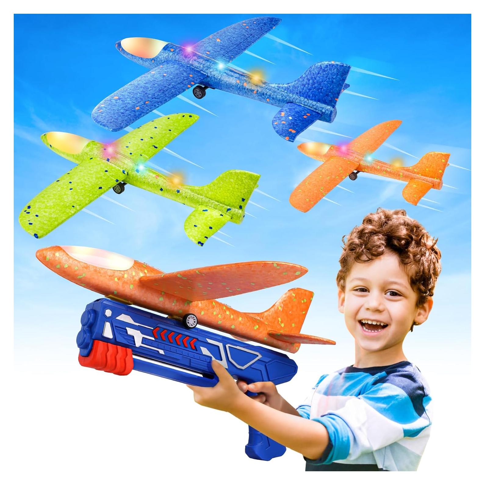 Juguetes Voladores Fuwidvia 3 Aviones LED 34.3 cm