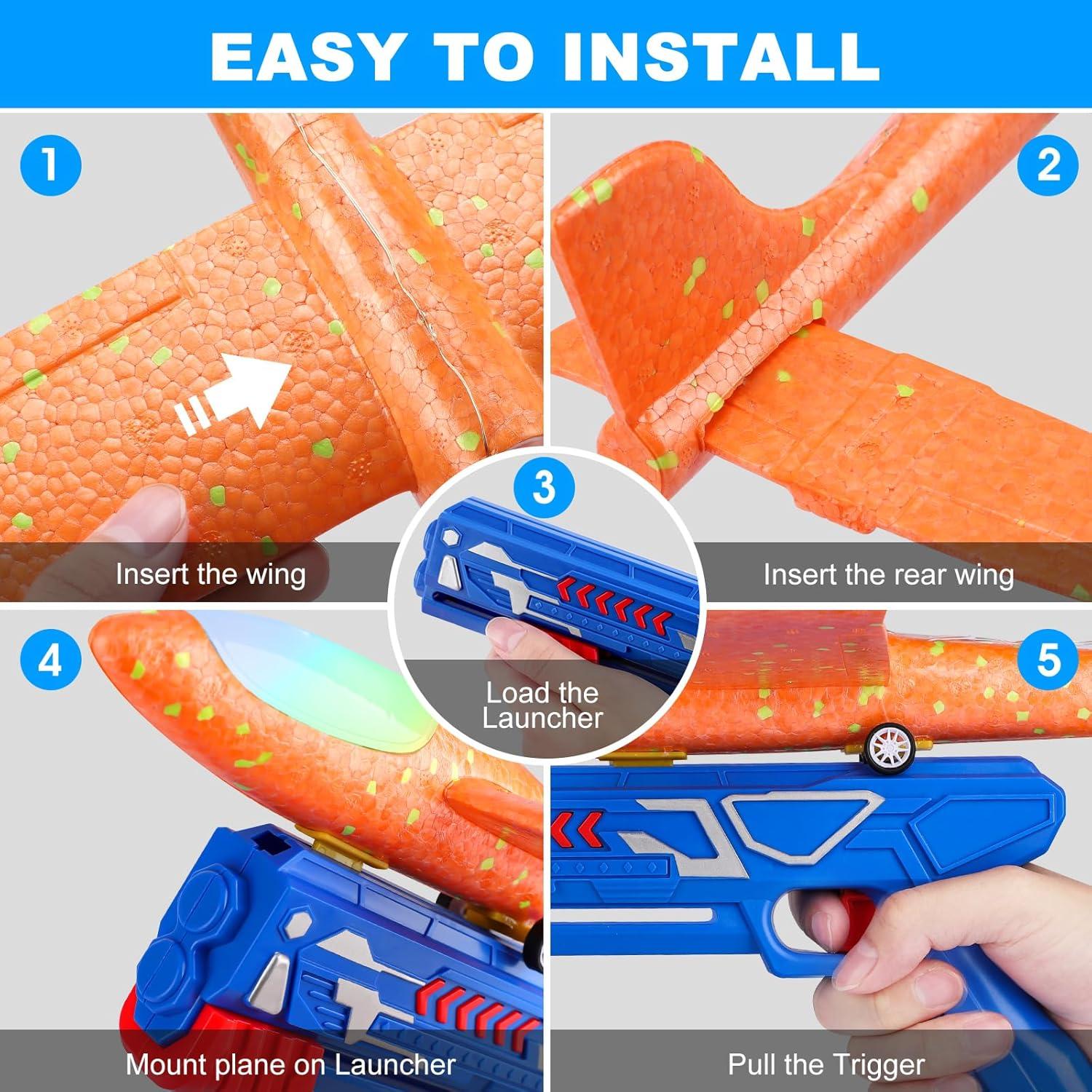 Juguetes Voladores Fuwidvia 3 Aviones LED 34.3 cm