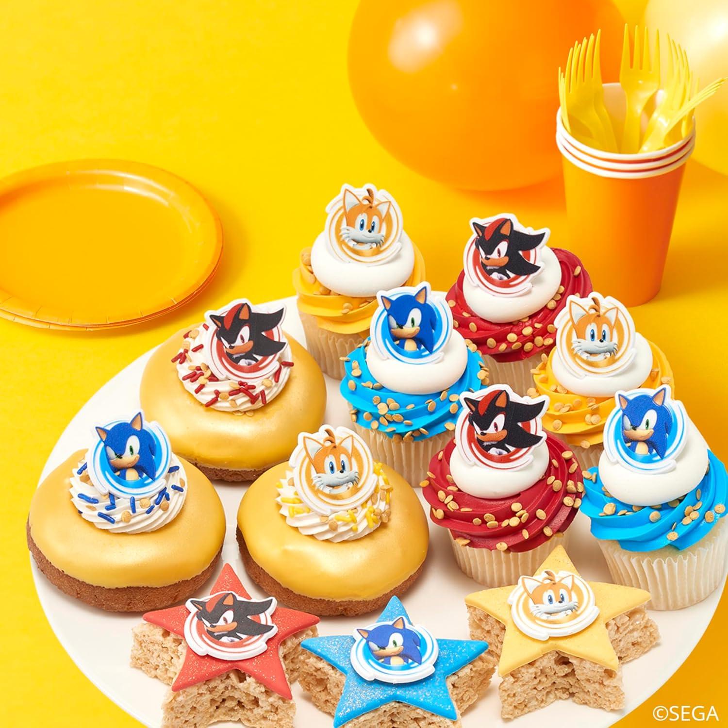Anillos para Cupcakes DecoPac Sonic the Hedgehog - 24 Piezas