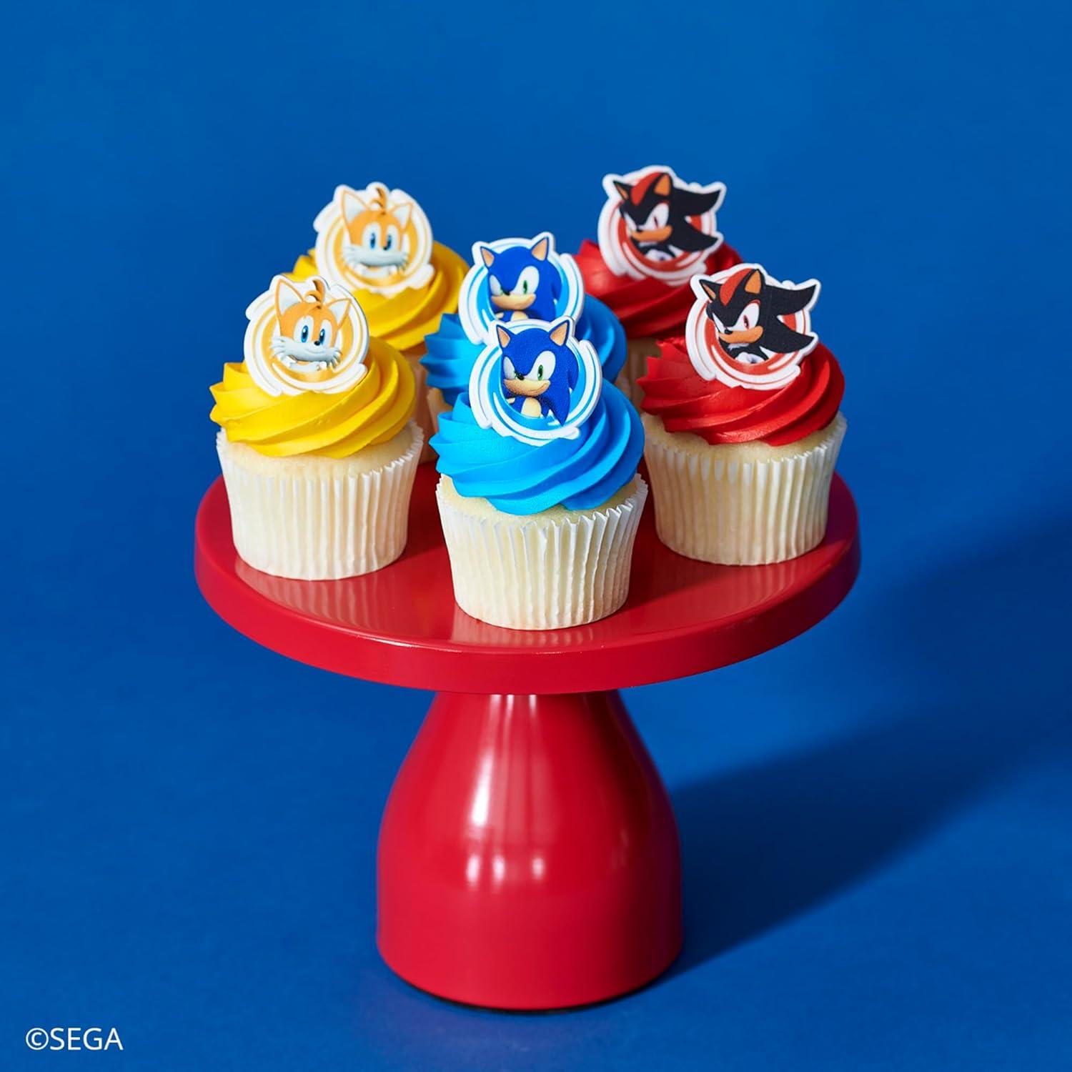 Anillos para Cupcakes DecoPac Sonic the Hedgehog - 24 Piezas