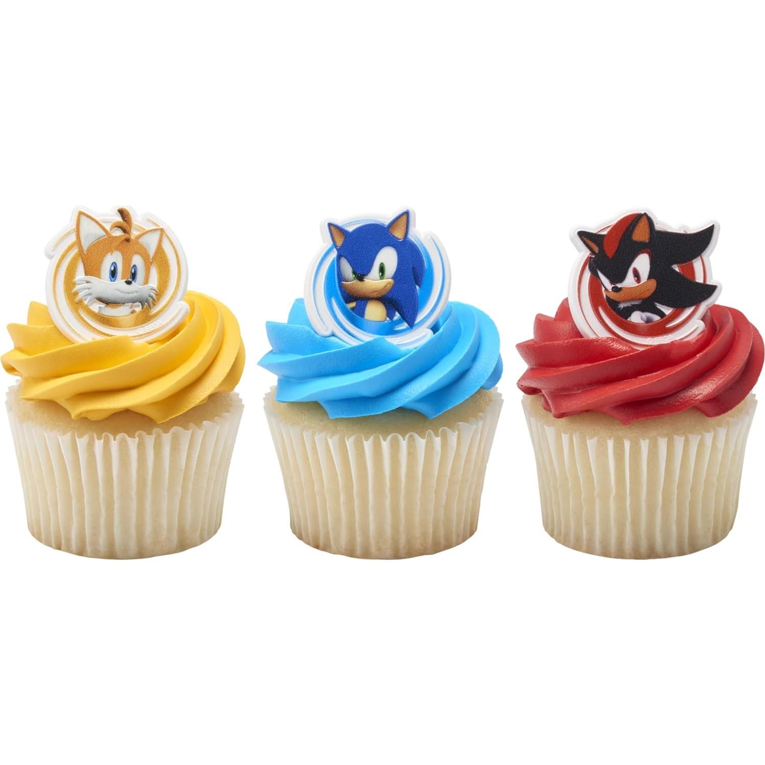 Anillos para Cupcakes DecoPac Sonic the Hedgehog - 24 Piezas