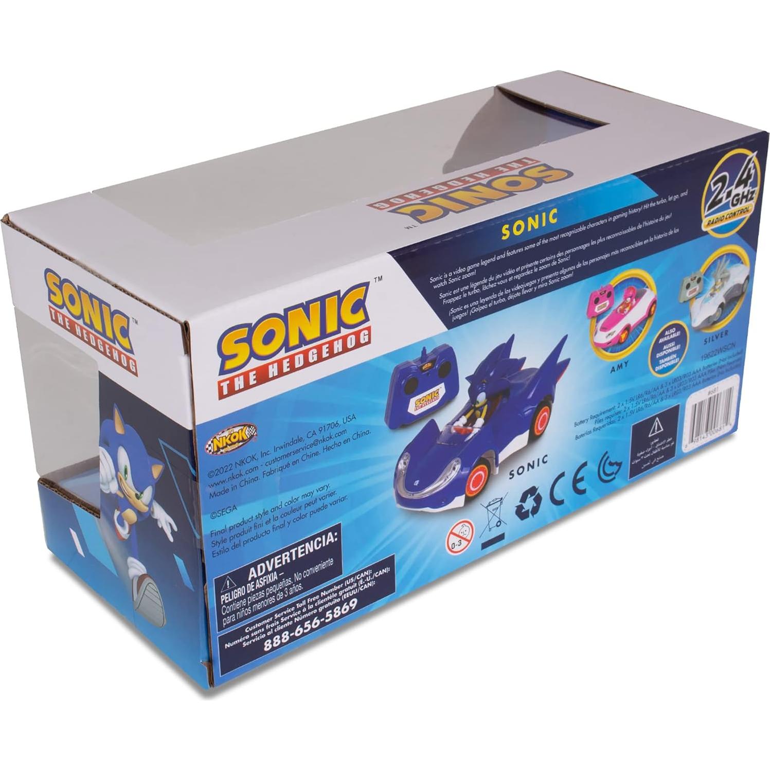 Coche RC Sonic 1:28 NKOK 2.4GHz Licencia Oficial Sega
