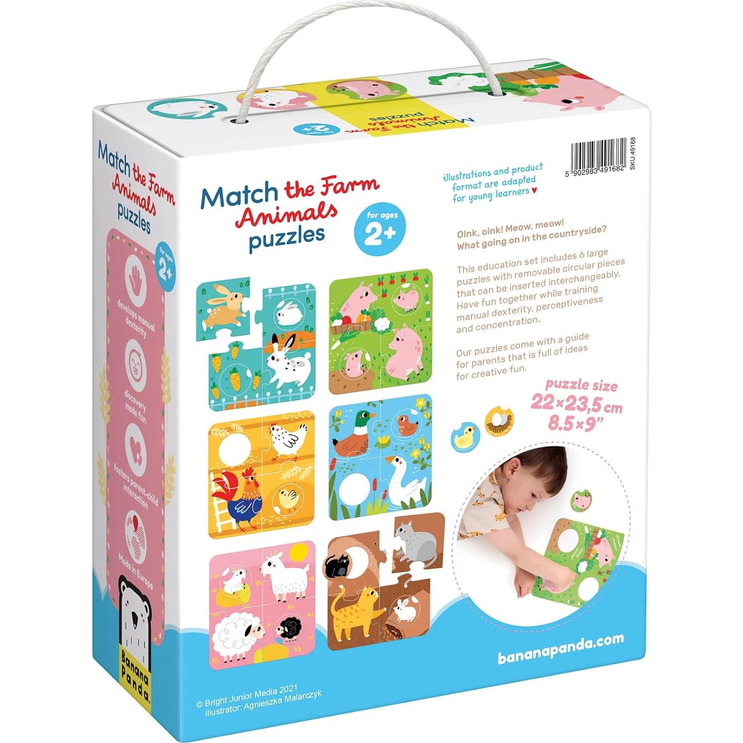 Rompecabezas de Animales de Granja Banana Panda 6 Piezas