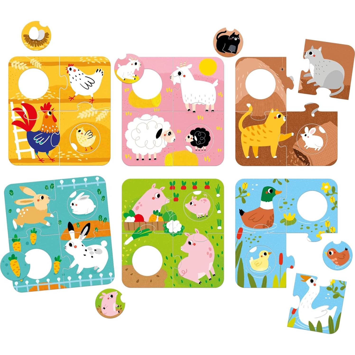 Rompecabezas de Animales de Granja Banana Panda 6 Piezas