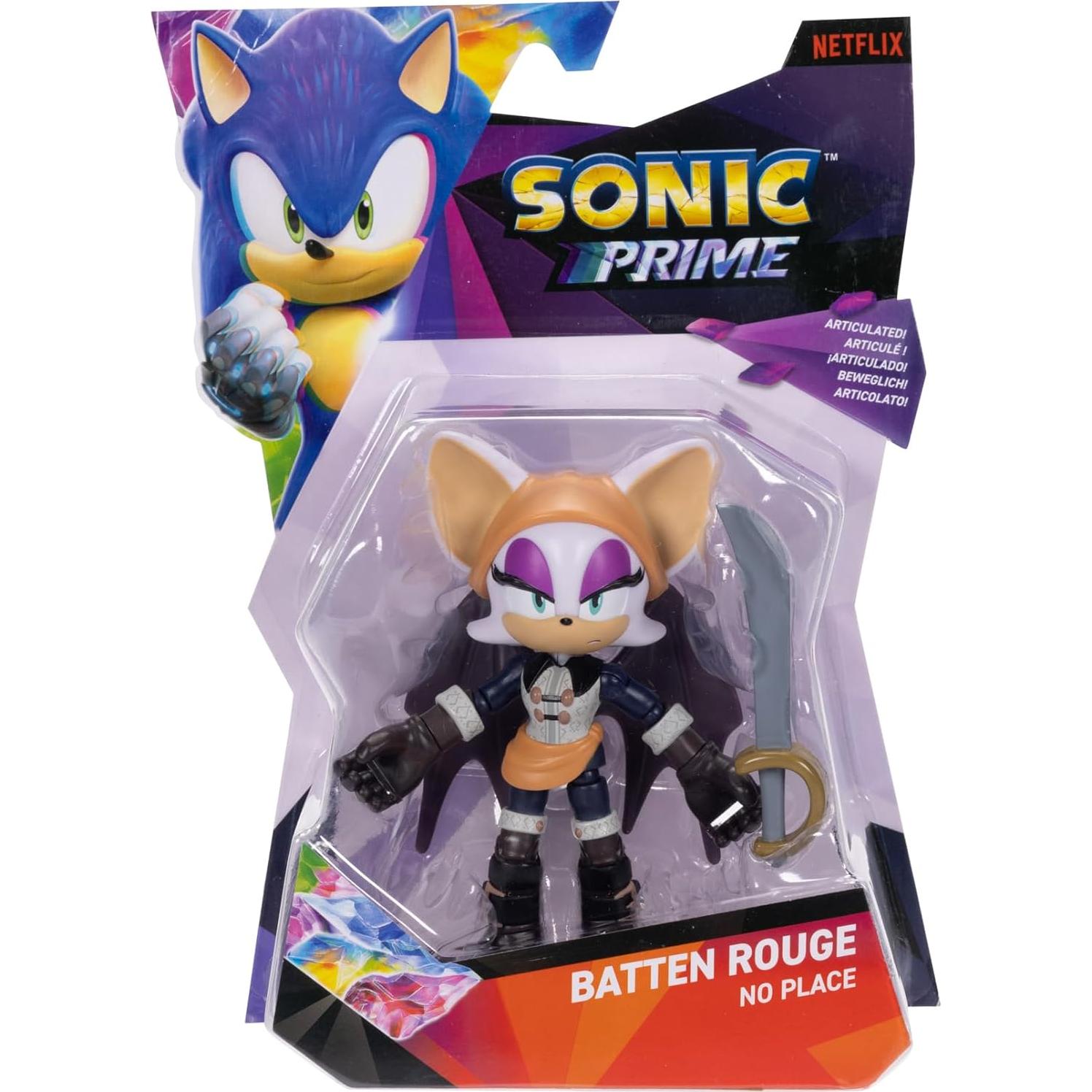 Figura de Acción Batten Rouge Sonic Prime 12.7 cm 15 Puntos Articulación