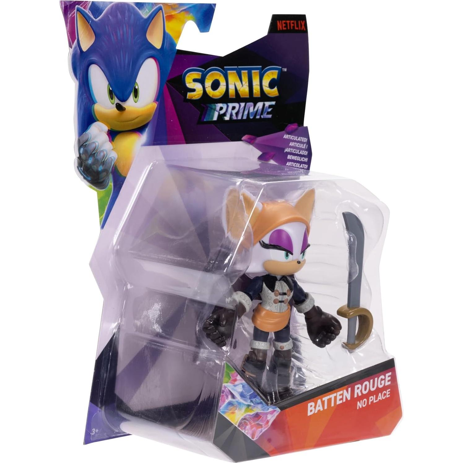 Figura de Acción Batten Rouge Sonic Prime 12.7 cm 15 Puntos Articulación