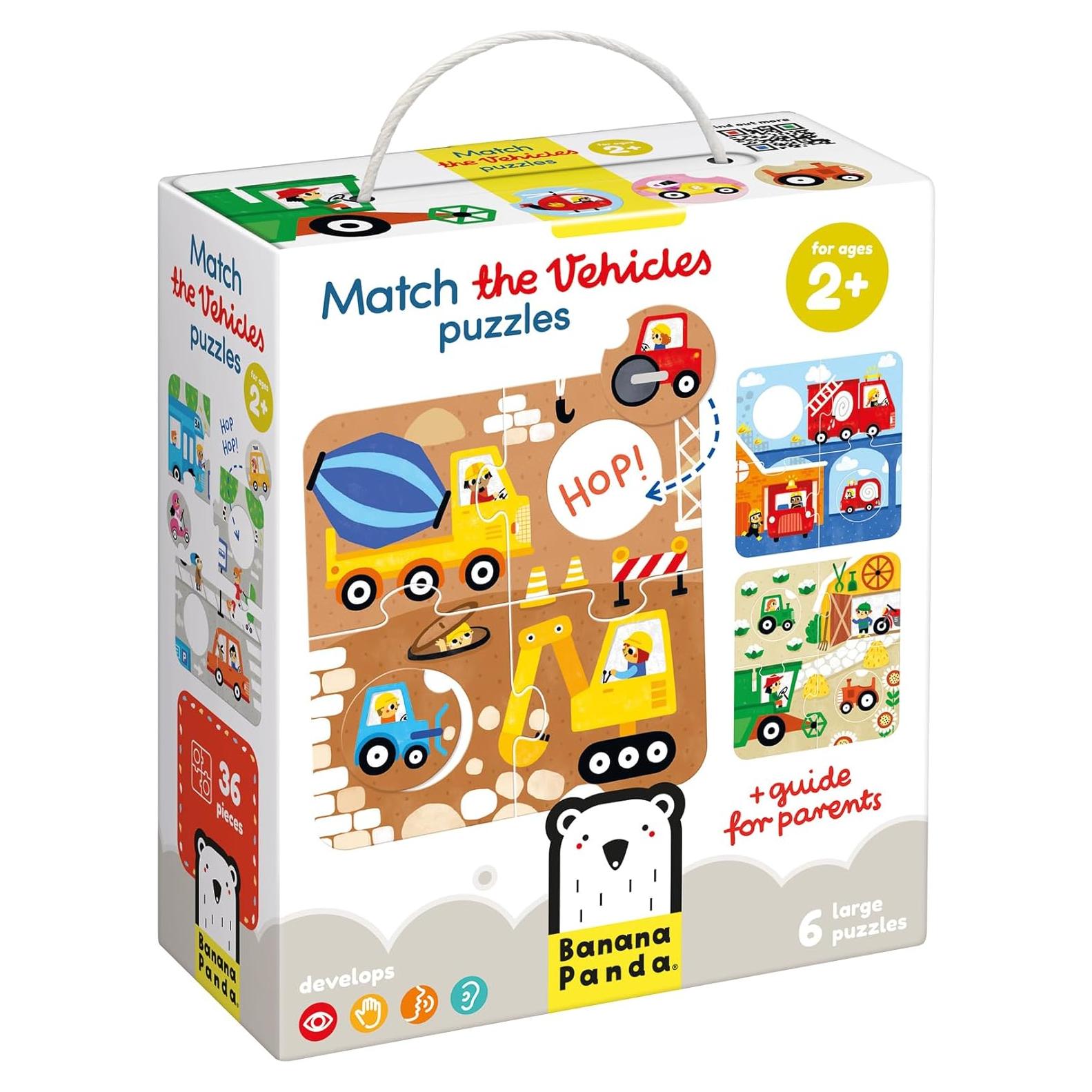 Rompecabezas de Emparejar Vehículos Banana Panda 6 Piezas
