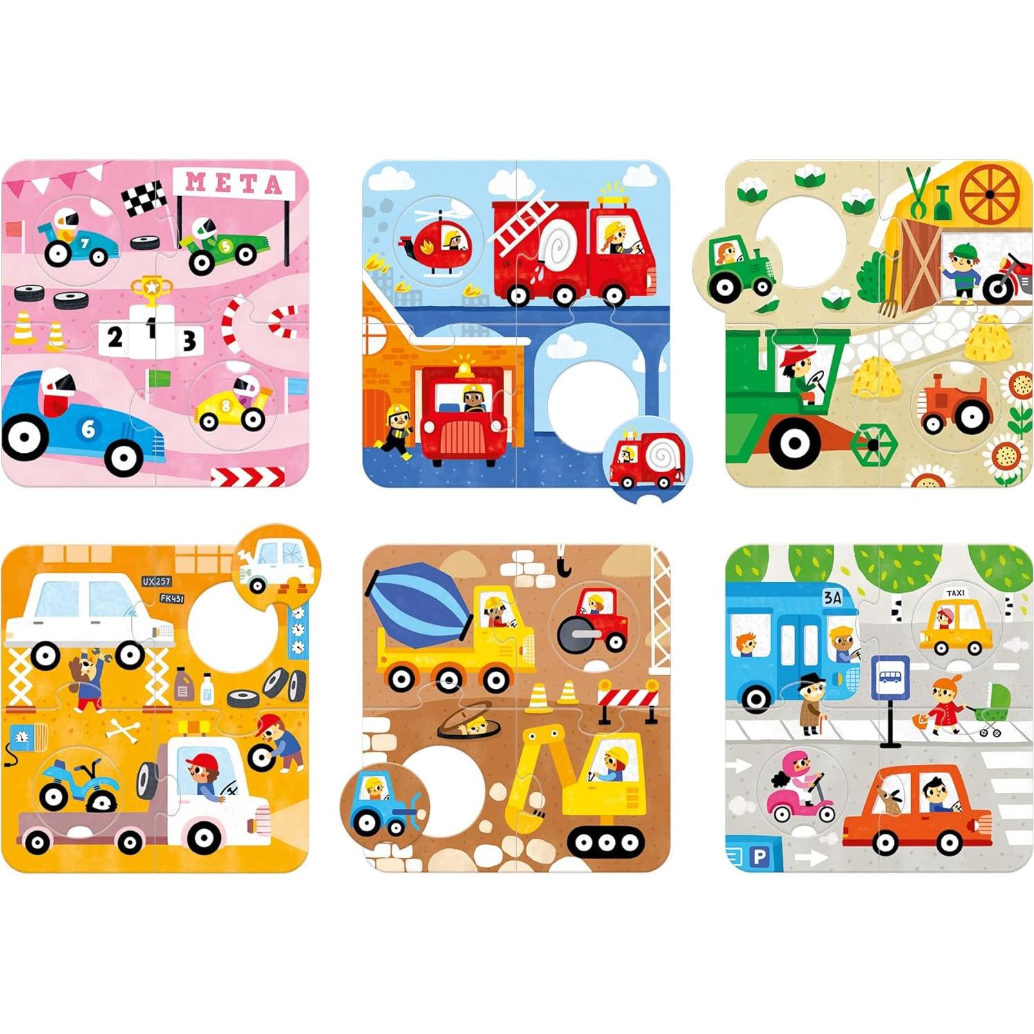 Rompecabezas de Emparejar Vehículos Banana Panda 6 Piezas