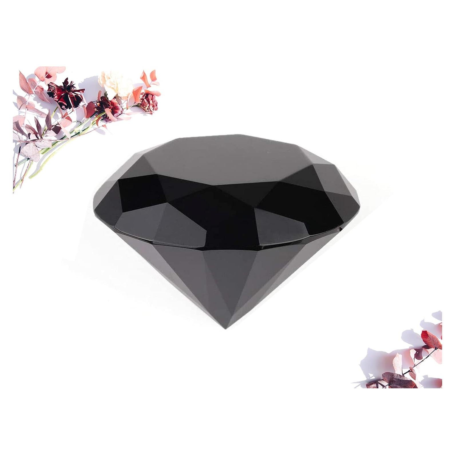 Diamante de Cristal Negro 100 mm CLICK2GO - Decoración Elegante