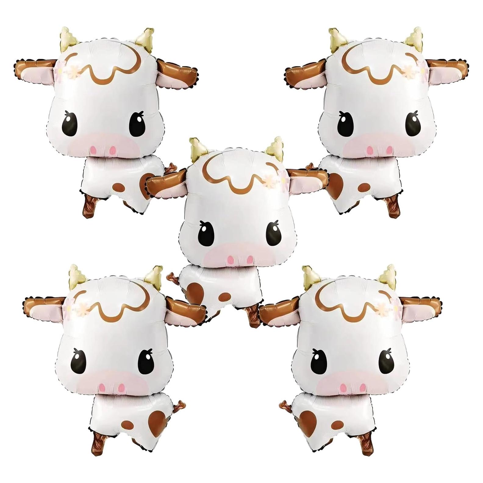 5 Piezas Globos de Vaca Mylar 76 cm para Fiesta de Bebé