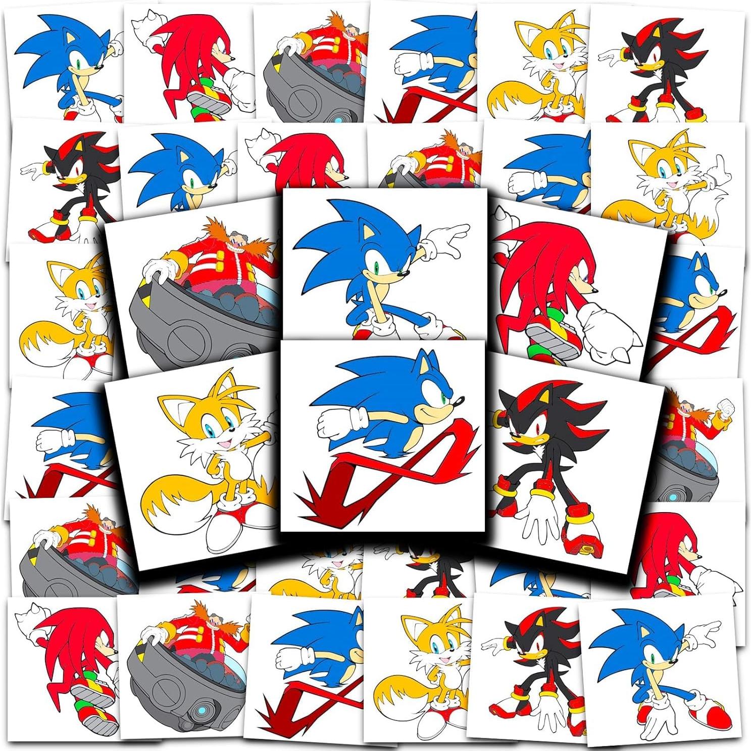 Paquete de 72 Tatuajes Temporales Sonic the Hedgehog 5x5cm