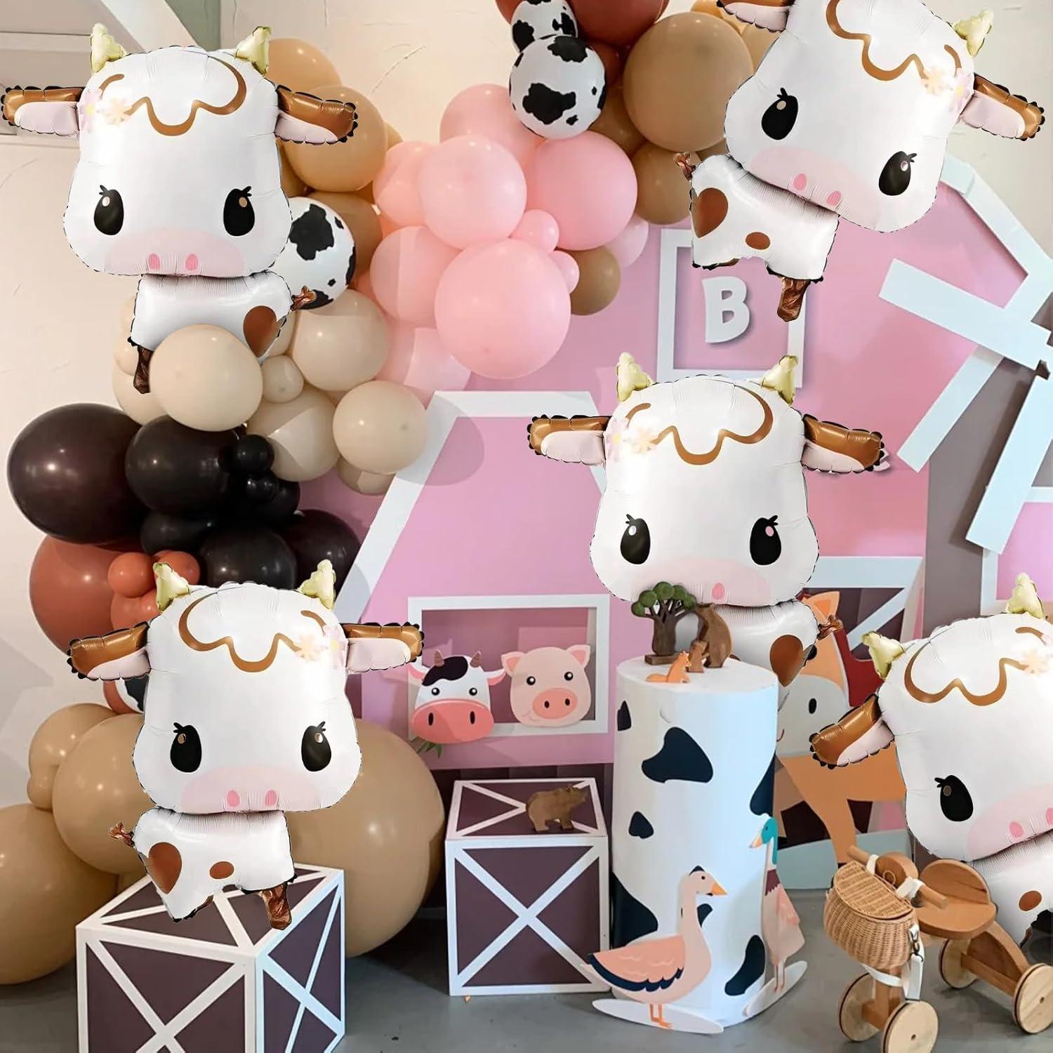 5 Piezas Globo de Vaca Mylar 76 cm para Fiesta de Bebé