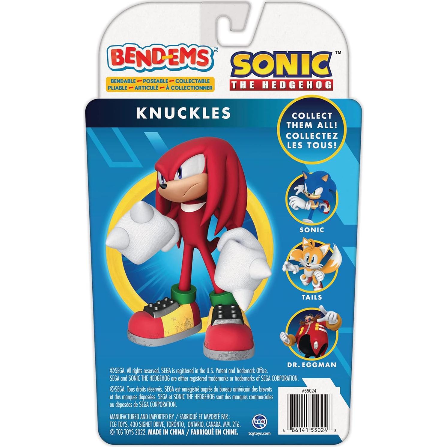 Figura de acción Knuckles Sonic The Hedgehog - Flexible 20.3 cm