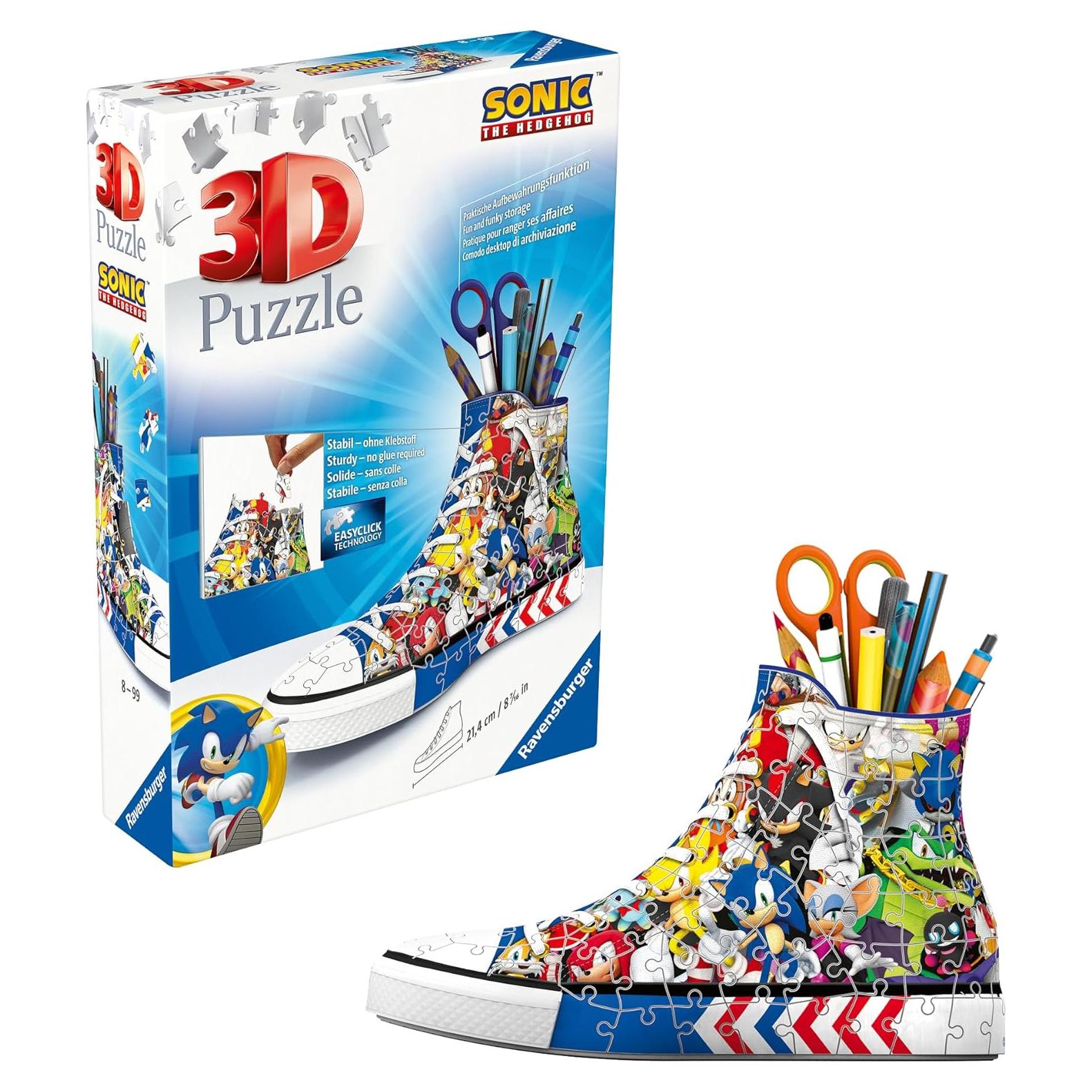 Rompecabezas 3D Zapatilla Sonic Ravensburger 108 Piezas