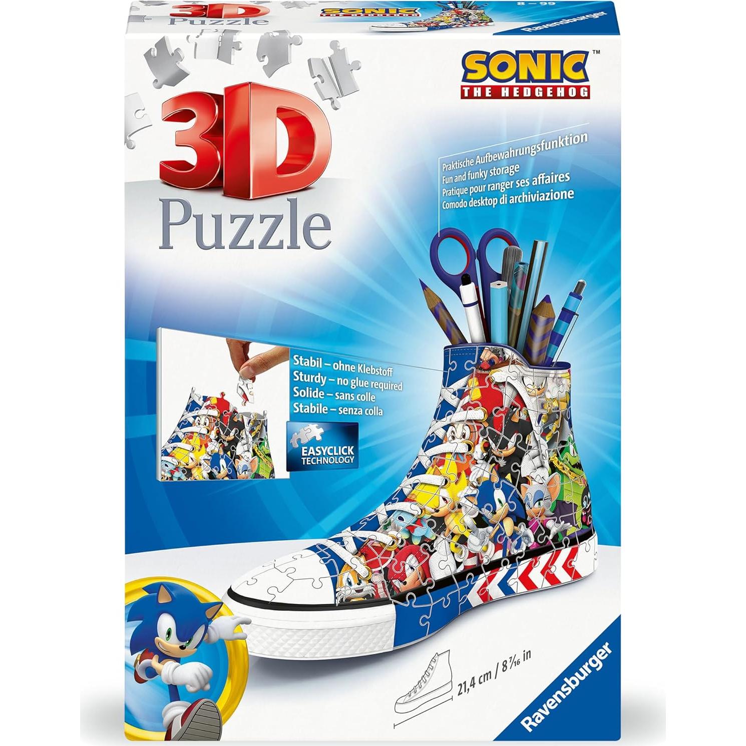 Rompecabezas 3D Zapatilla Sonic Ravensburger 108 Piezas