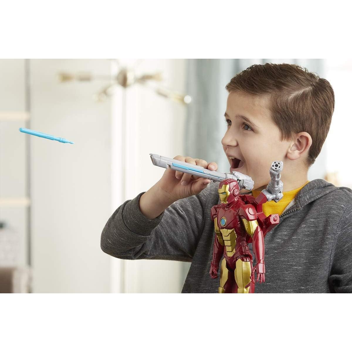 Figura de acción Iron Man Titan Hero Hasbro 30 cm con lanzador