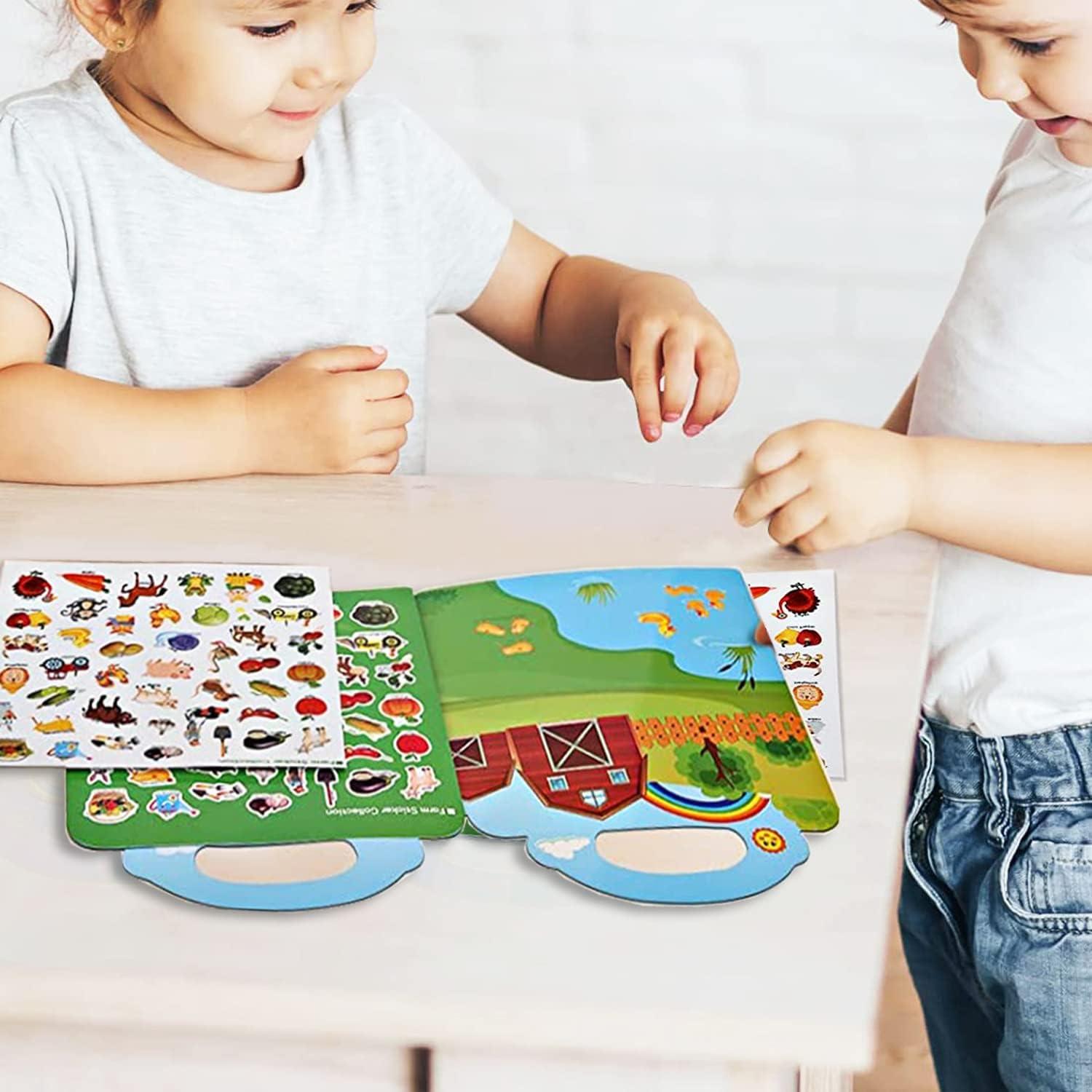 Libros de Pegatinas Reutilizables Yowlieu 3 Pcs Educativos