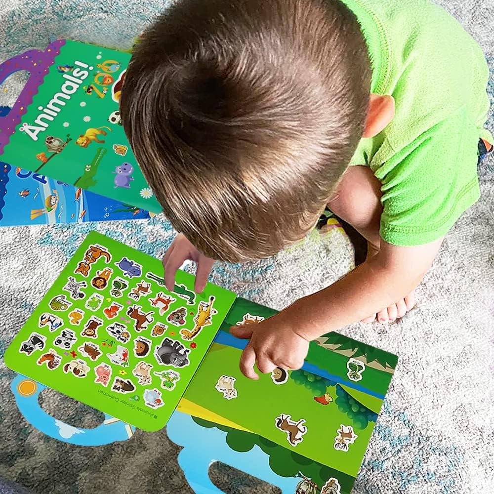 Libros de Pegatinas Reutilizables Yowlieu 3 Pcs Educativos