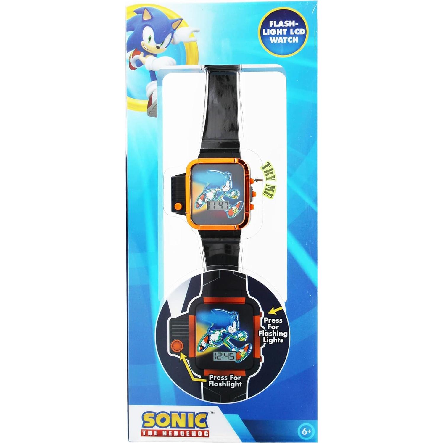 Reloj LCD Sonic The Hedgehog con Linterna para Niños