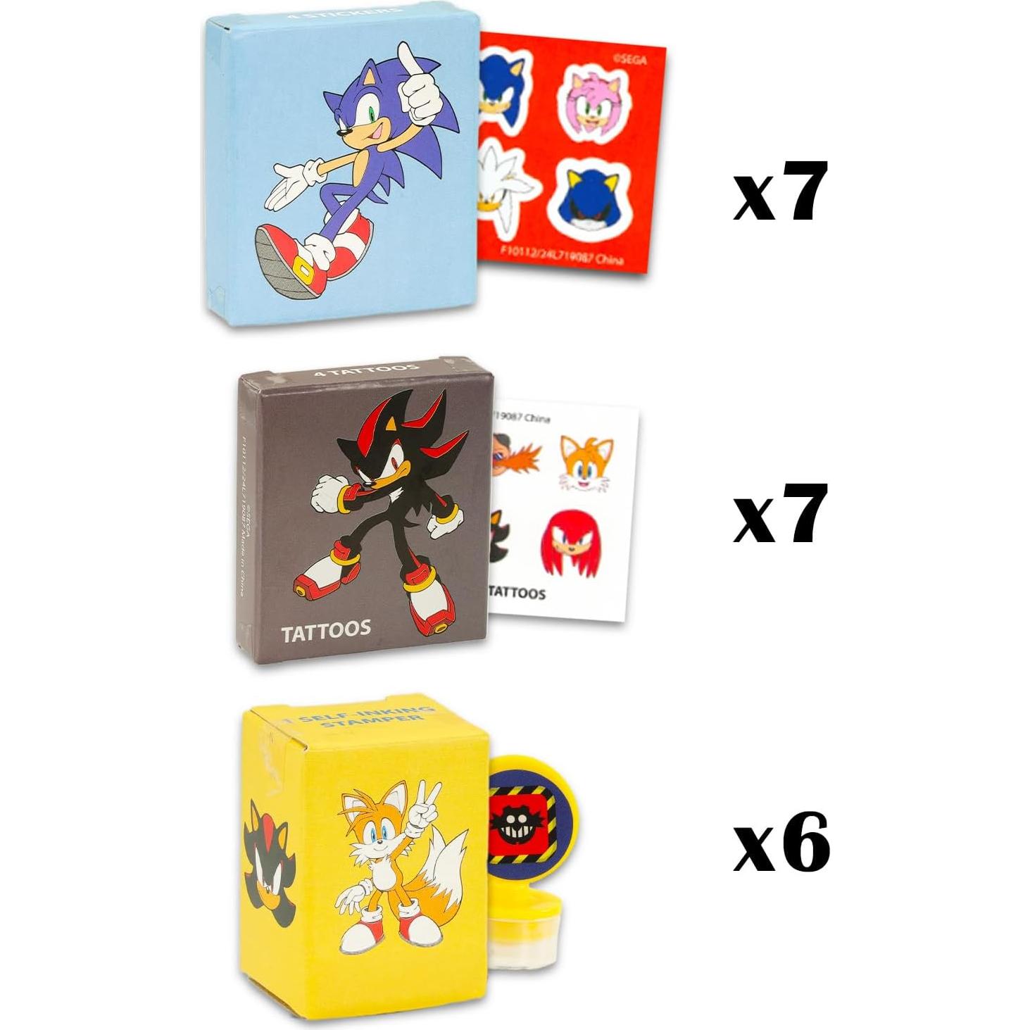 Cajas de Favor Sonic el Erizo para 20 Invitados - 20 Piezas