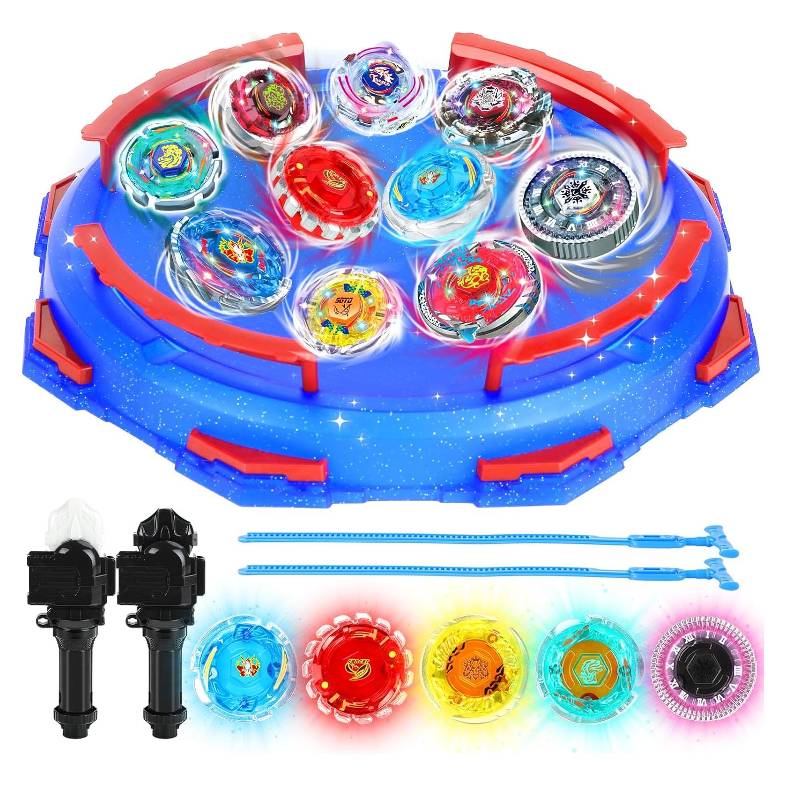 Conjunto de Batalla Bey Metal Fusion Artkid - 10 Tops y Estadio