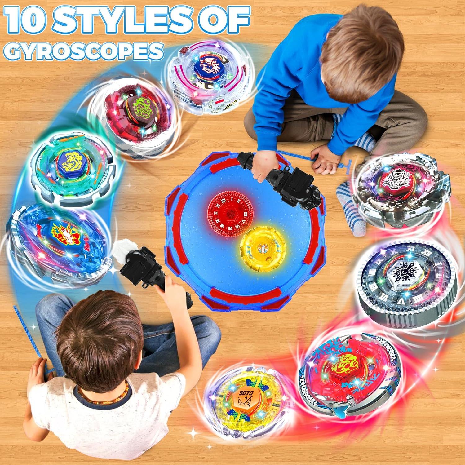 Conjunto de Batalla Bey Metal Fusion Artkid - 10 Tops y Estadio