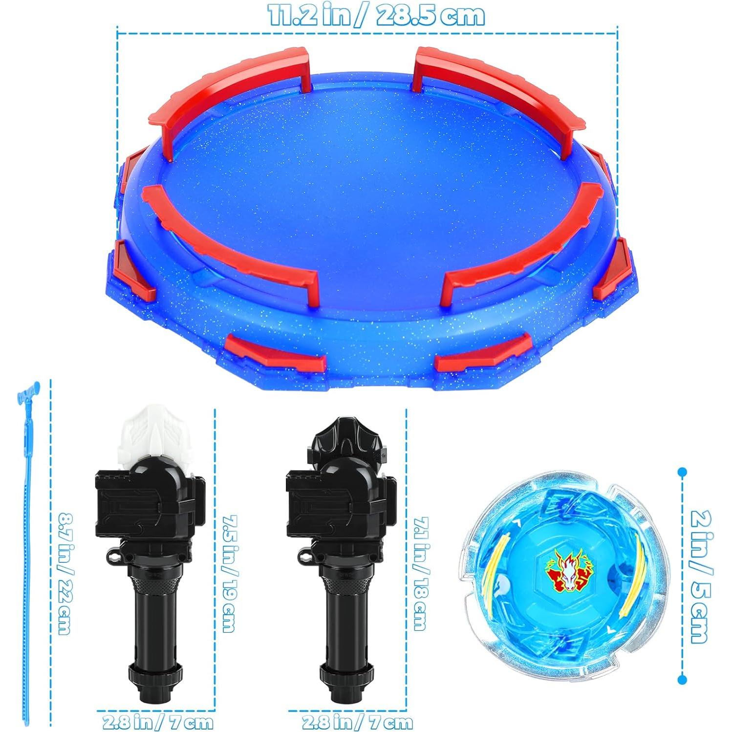 Conjunto de Batalla Bey Metal Fusion Artkid - 10 Tops y Estadio