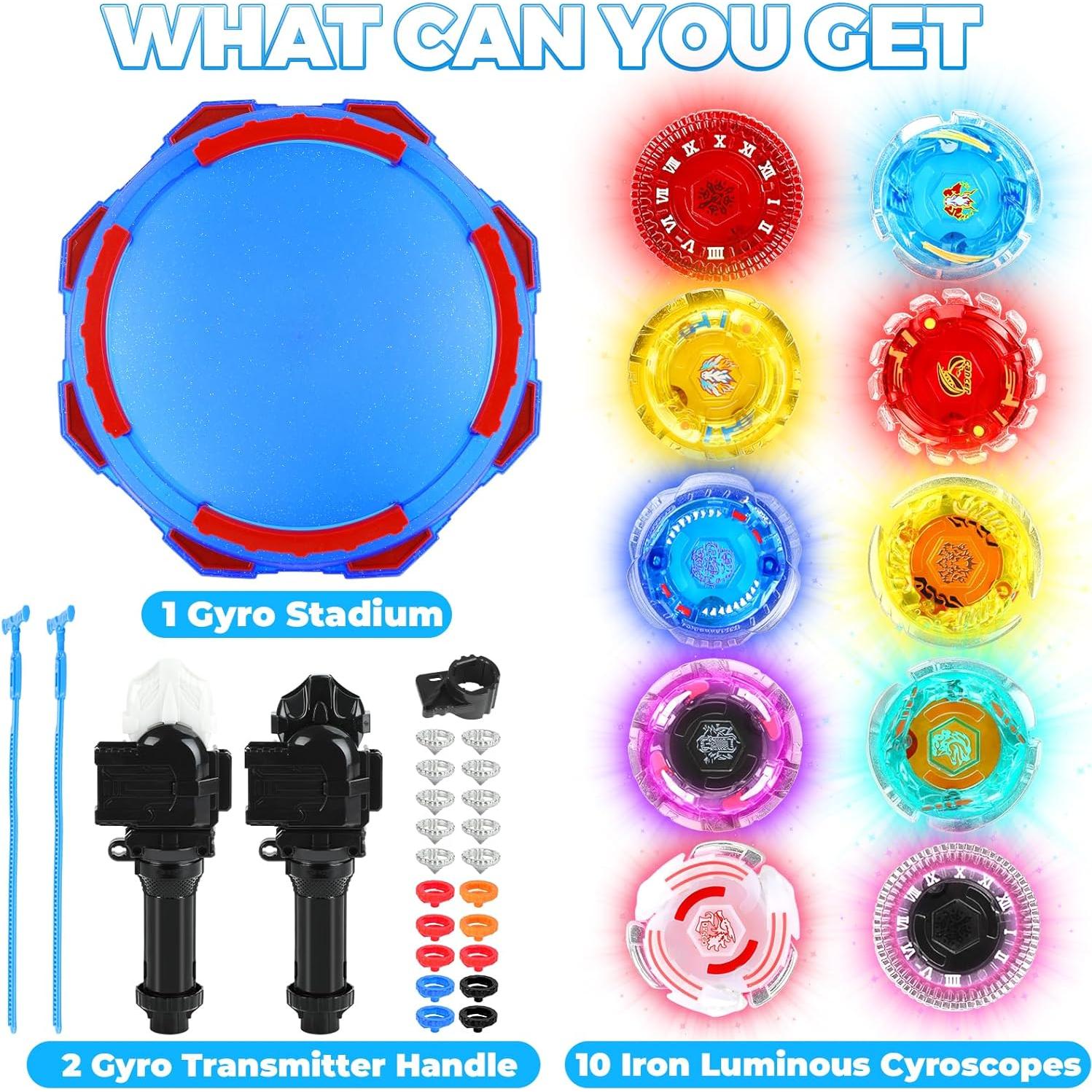 Conjunto de Batalla Bey Metal Fusion Artkid - 10 Tops y Estadio