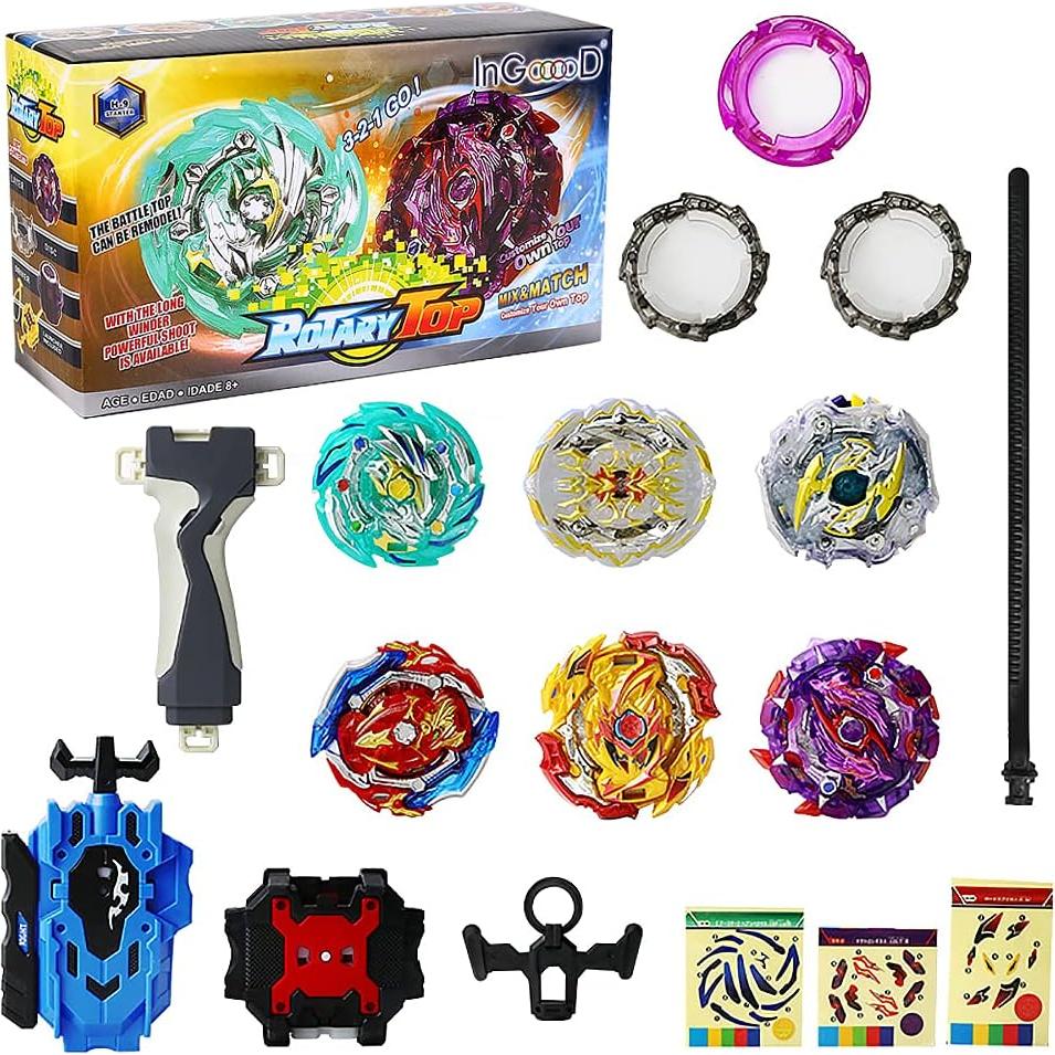 Juego de Trompos Giratorios Ingooood Metal Fusion 6 Piezas