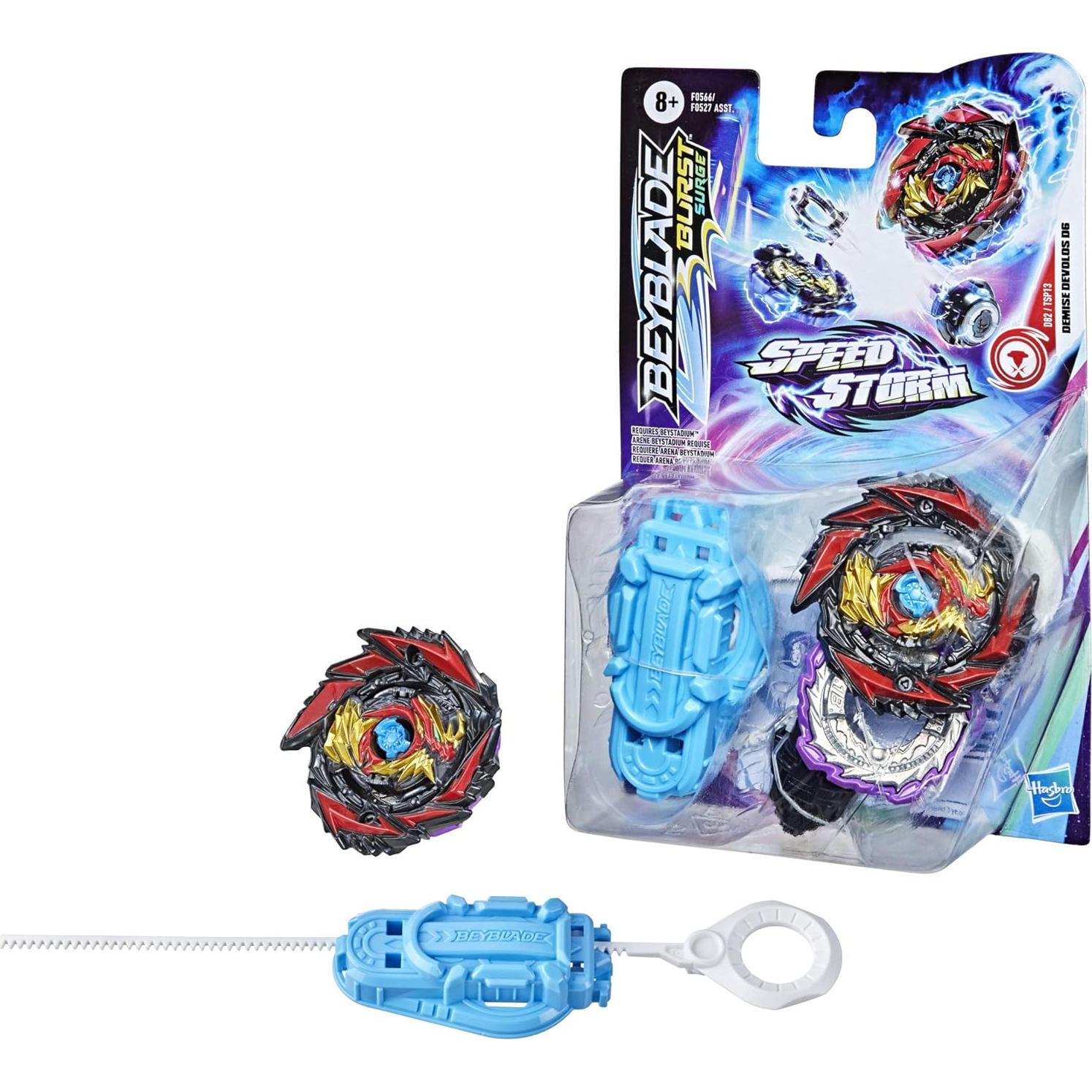 Peonza Beyblade Burst Speedstorm Demise Devolos D6 con Lanzador