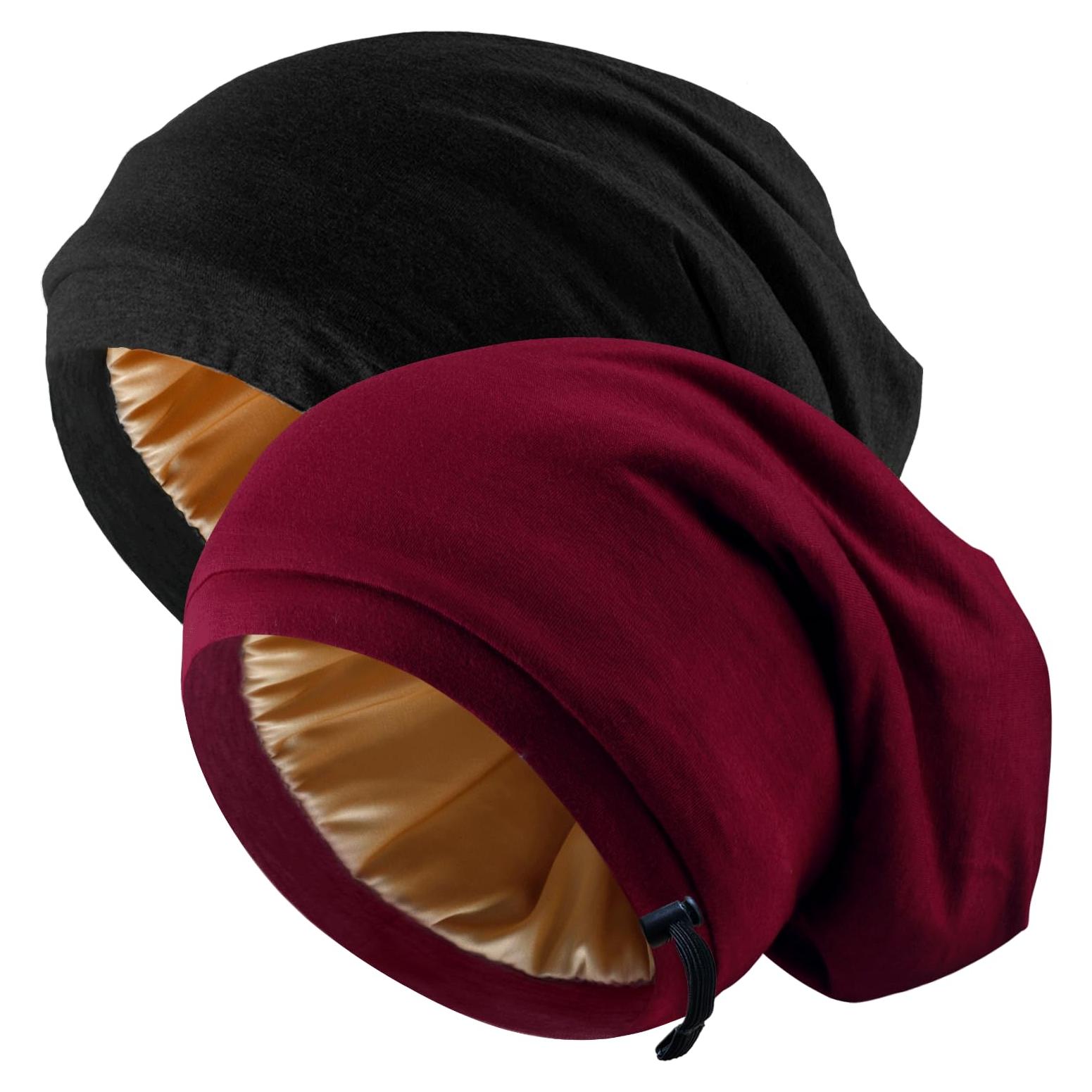 Bonete Ajustable de Satén de Seda NICPOO - Gorro Nocturno Unisex