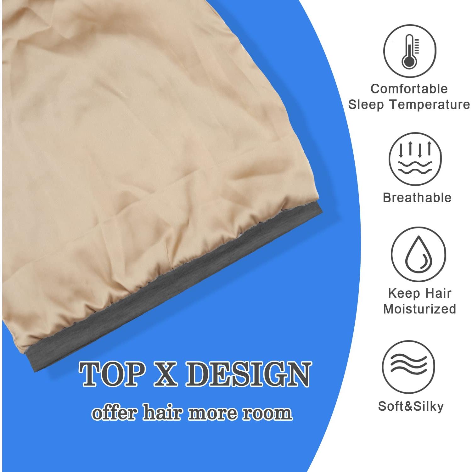 Bonete Ajustable de Satén de Seda NICPOO - Gorro Nocturno Unisex