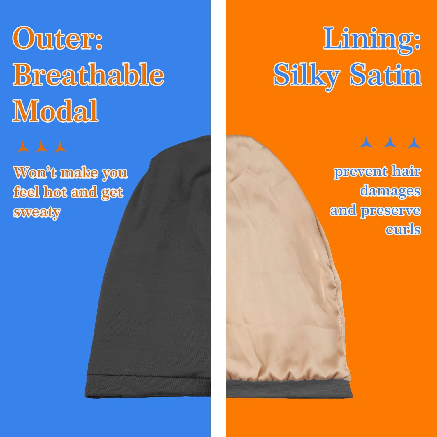 Bonete Ajustable de Satén de Seda NICPOO - Gorro Nocturno Unisex