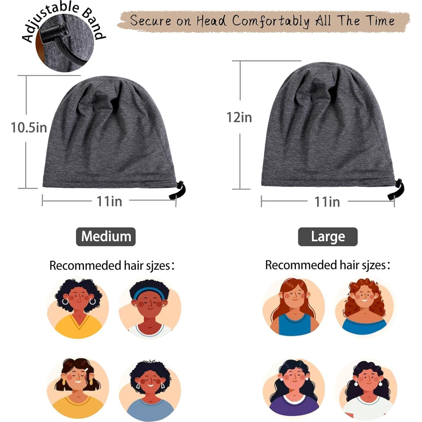 Bonete Ajustable de Satén de Seda NICPOO - Gorro Nocturno Unisex