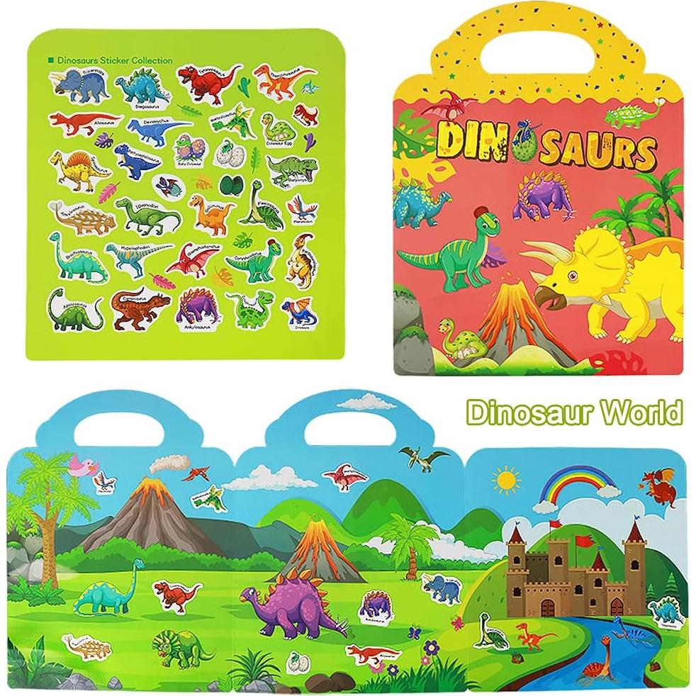 Libros de Pegatinas Reutilizables Yowlieu 4 Pcs Educativos