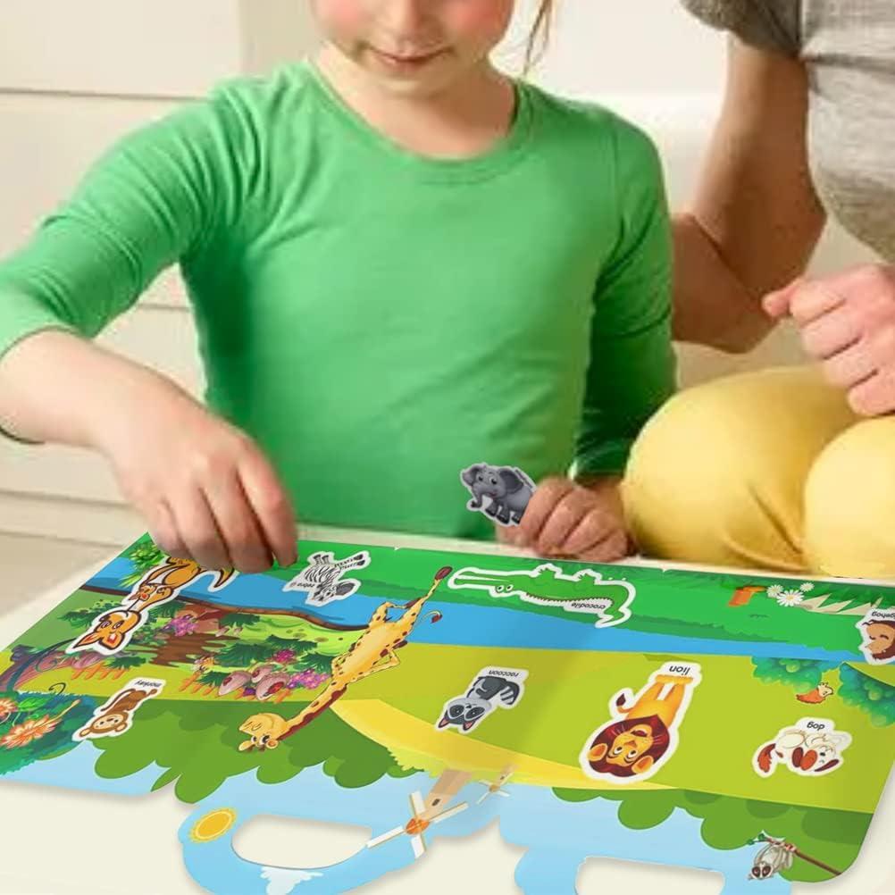 Libros de Pegatinas Reutilizables Yowlieu 4 Pcs Educativos