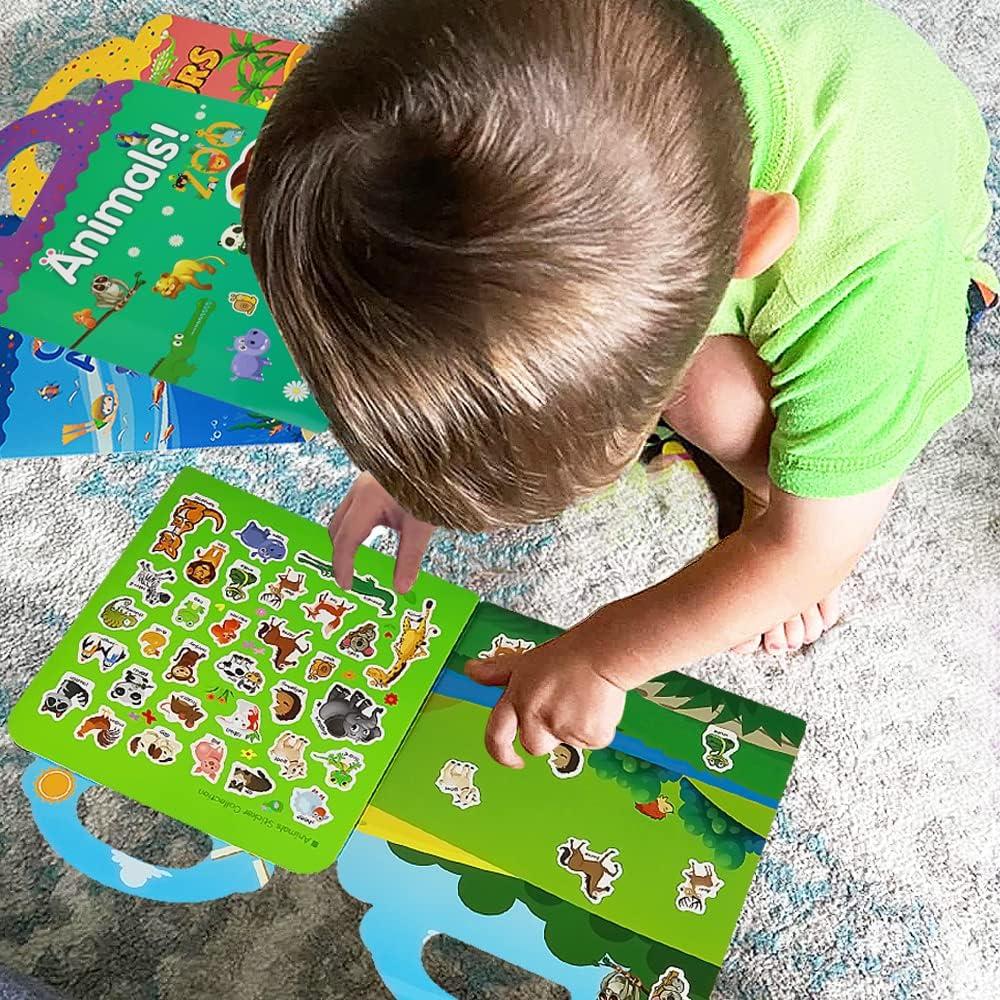 Libros de Pegatinas Reutilizables Yowlieu 4 Pcs Educativos