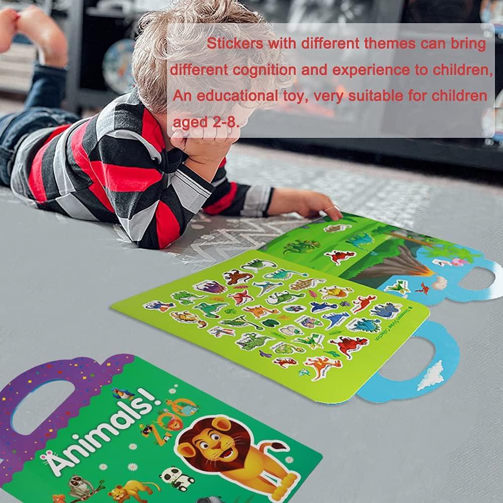 Libros de Pegatinas Reutilizables Yowlieu 4 Pcs Educativos