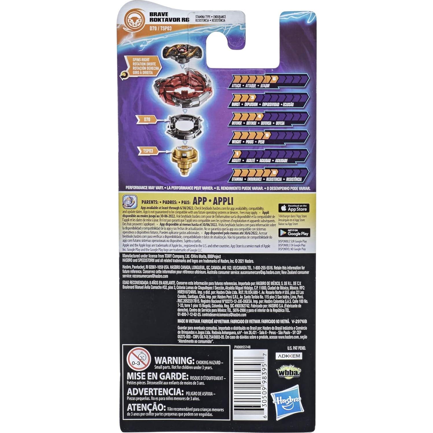 Peonza Beyblade Burst Speedstorm Brave Roktavor R6 - Resistencia