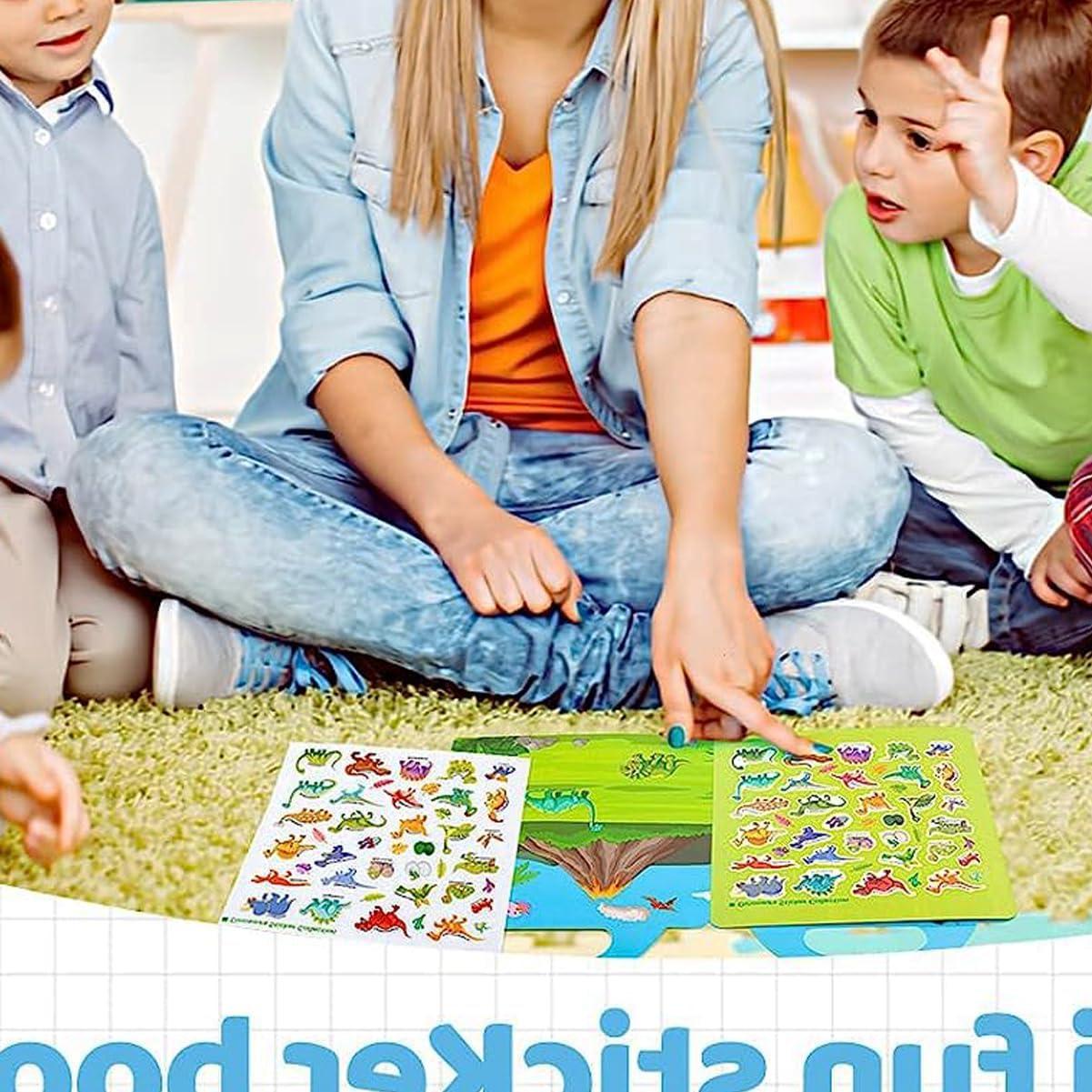 Libro de Pegatinas Reutilizables Yowlieu Dinosaurios 17.8x12.7cm