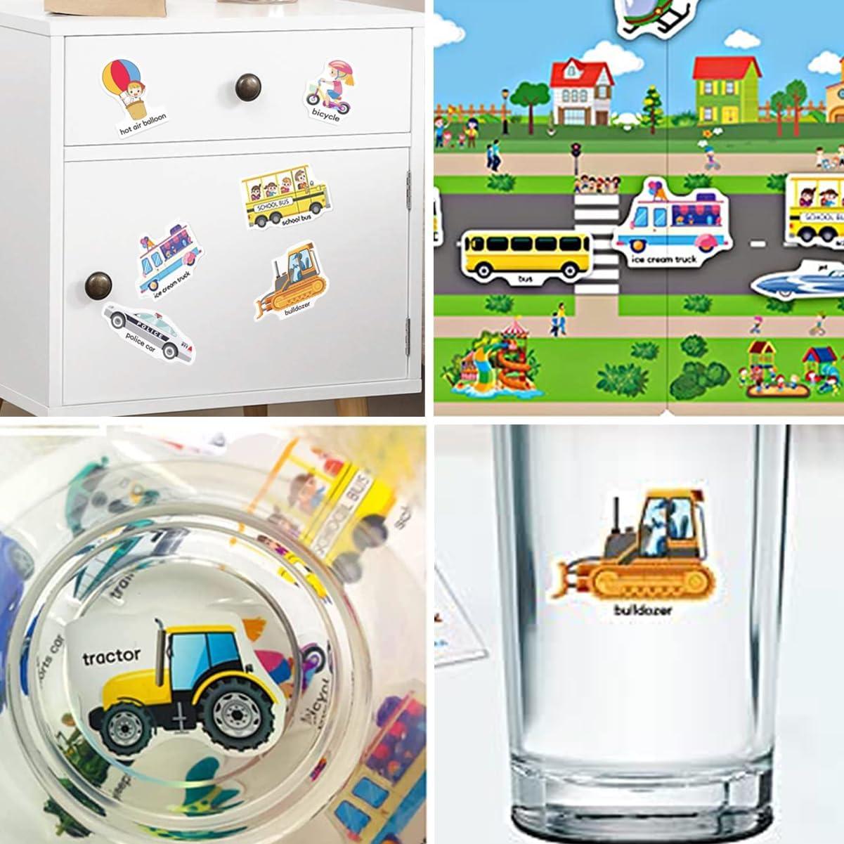 Libro de Pegatinas Reutilizables Yowlieu Vehículos 3 a 6 Años