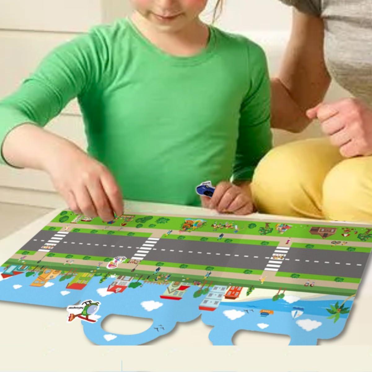 Libro de Pegatinas Reutilizables Yowlieu Vehículos 3 a 6 Años