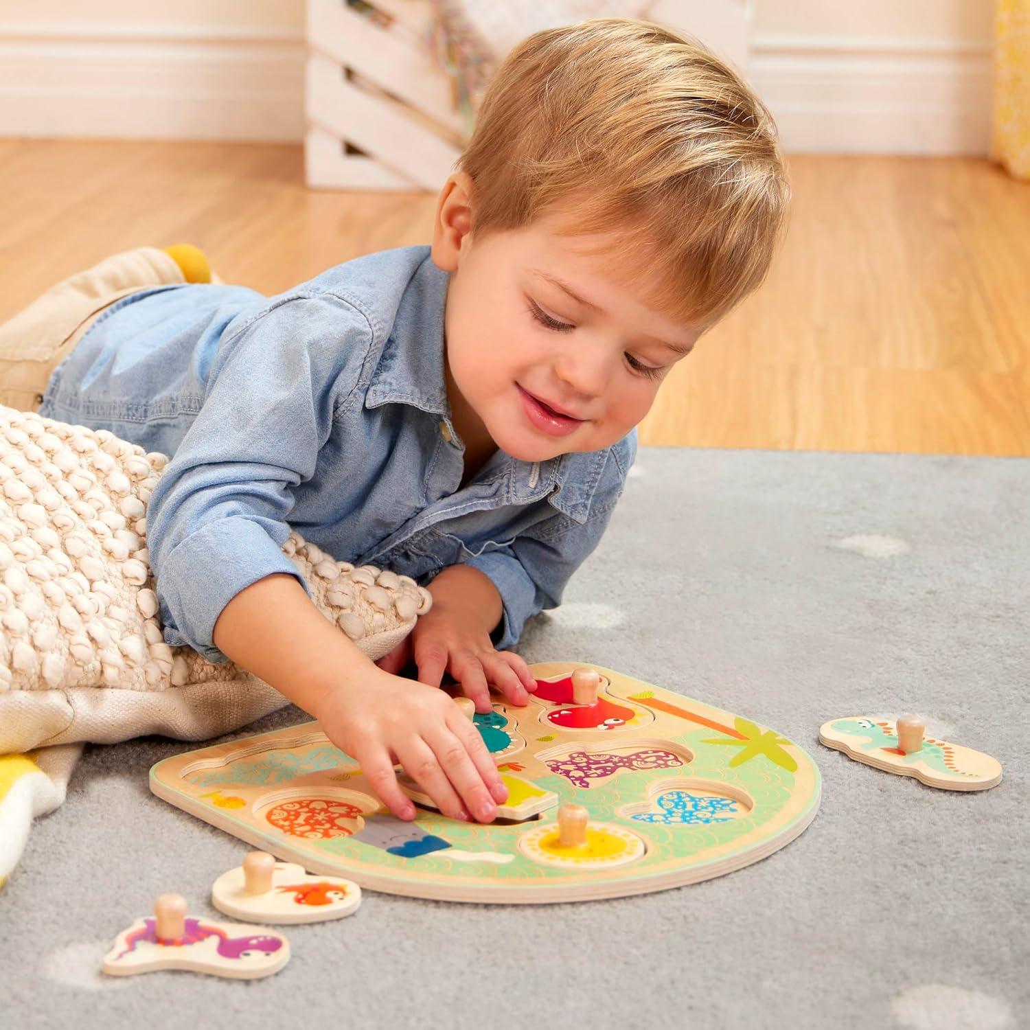 Rompecabezas de Madera B. toys 2-Pack Dinosaurios y Granja